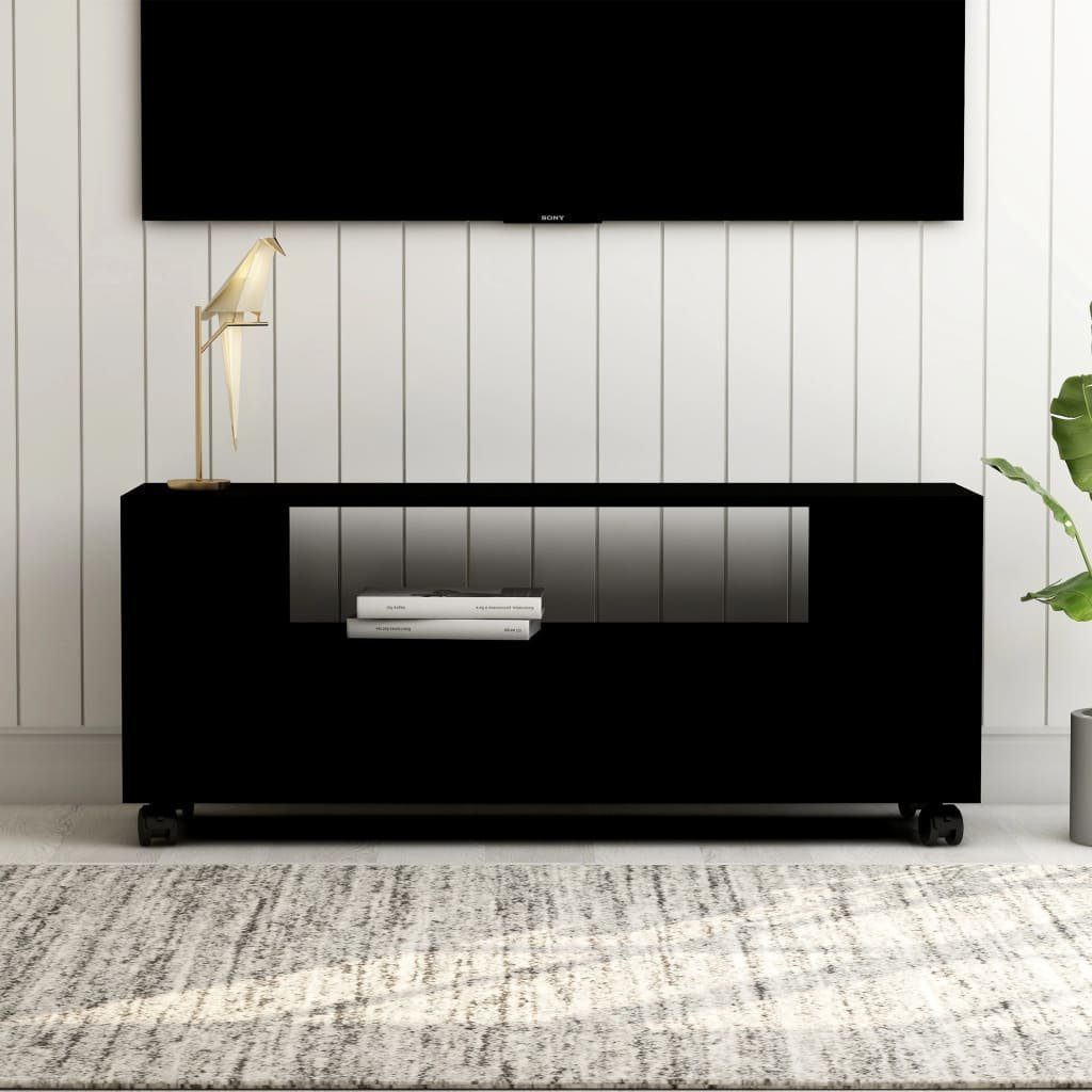 Holzwerkstoff furnicato TV-Schrank 120x35x48 Schwarz cm
