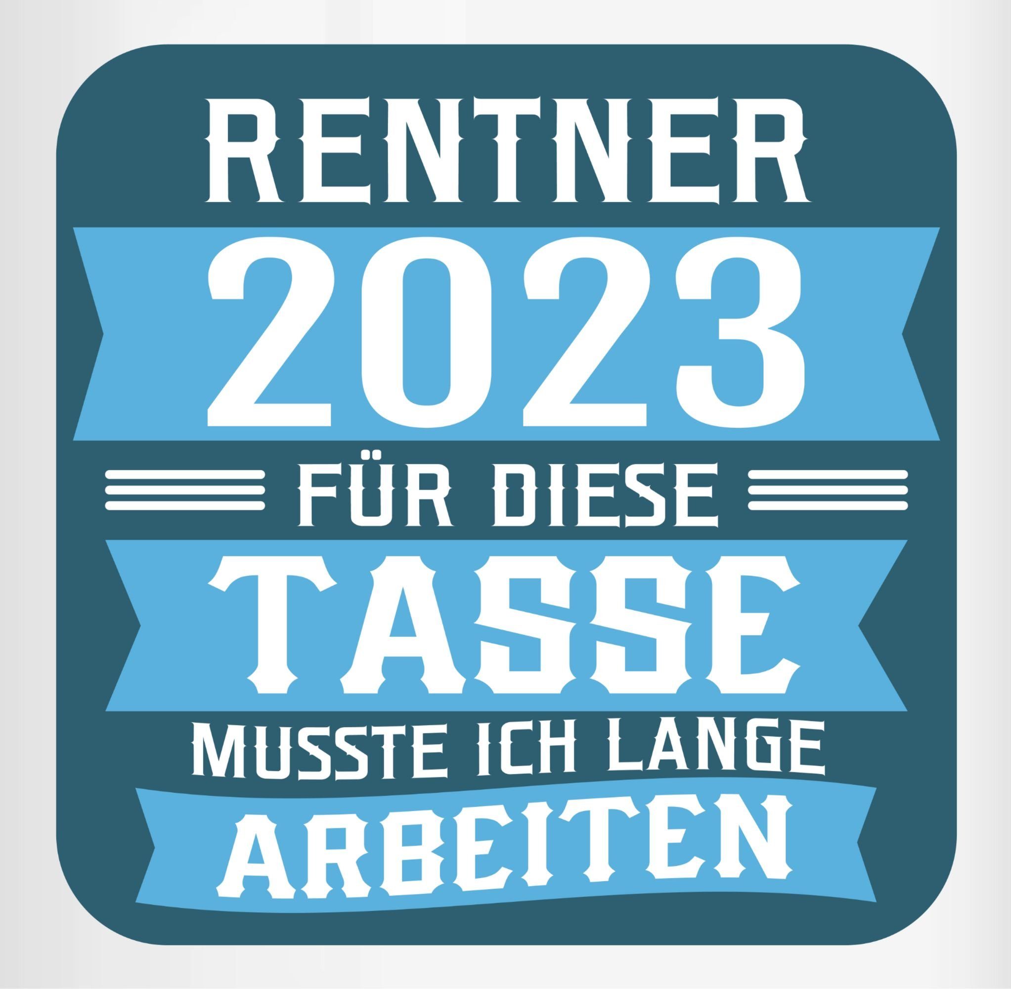 Geschenk Tasse Rentner blau, 2 Hellblau Rente Shirtracer Kaffeetasse 2023 - Keramik,