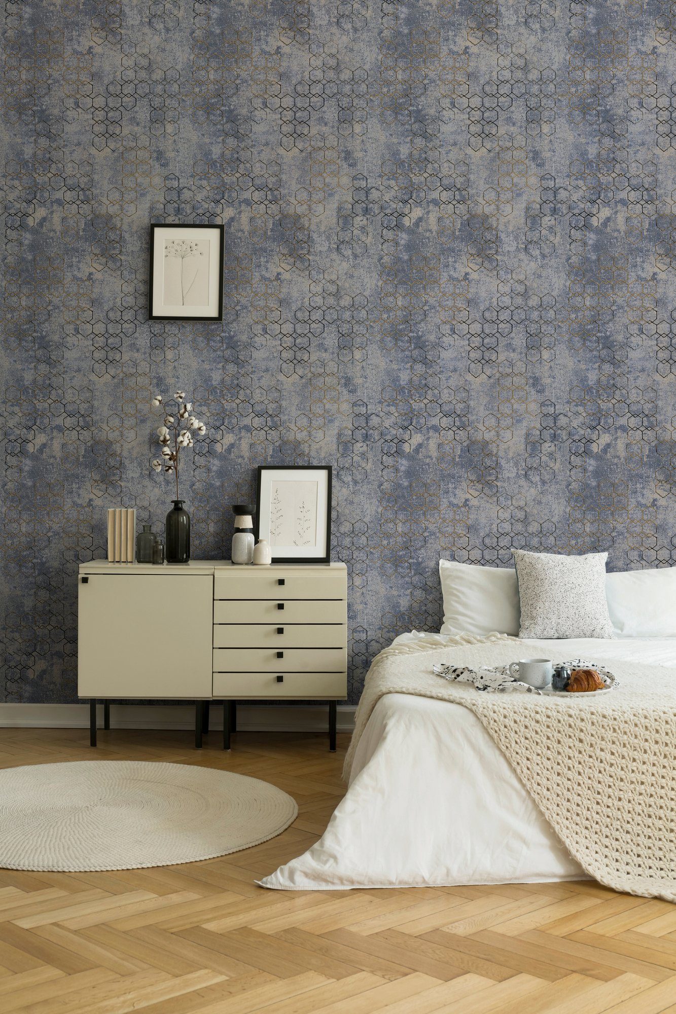 living walls Vliestapete New Walls Urban Grace geometrisch grafisch, leicht strukturiert, gemustert, grafisch, geometrisch, Geometrische Tapete Design Tapeten Wohnzimmer Schlafzimmer Küche Flur