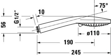 Duravit Duscharmatur Handbrause 3jet 110 Duschbrause Duschkopf Regendusche Silikonnoppen zur einfachen Reinigung