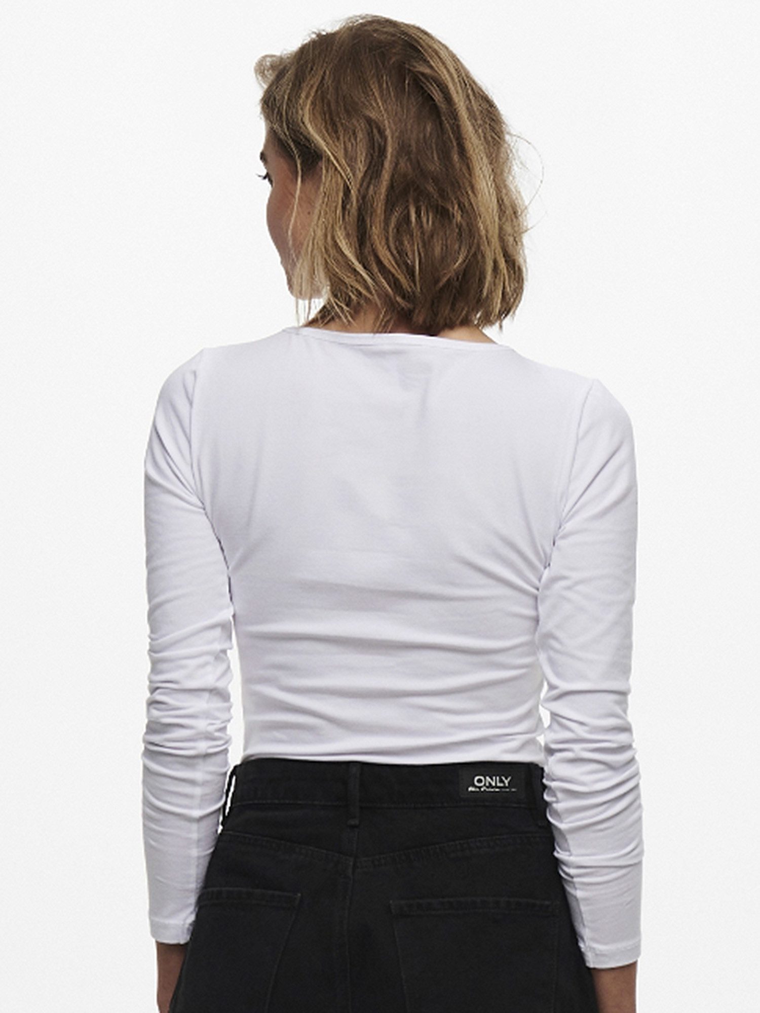 ONLY Langarmshirt Live Love NEW Longsleeve (3-tlg., 3er Pack) Figur betont, elastische Baumwollqualität