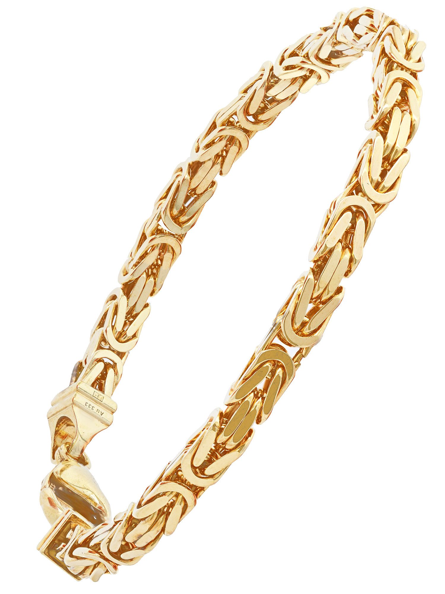 HOPLO Goldarmband Goldarmband Königskette Breite 4,0 mm 19 cm massiv 333-8 Karat Gold, Made in Germany