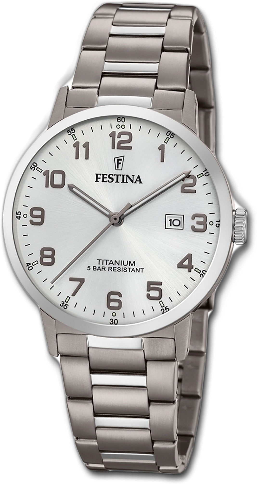 Festina Quarzuhr Festina Titan Herren Uhr F20435/1, Herrenuhr mit Titanarmband, rundes Gehäuse, groß (ca. 40mm), Elegant-S