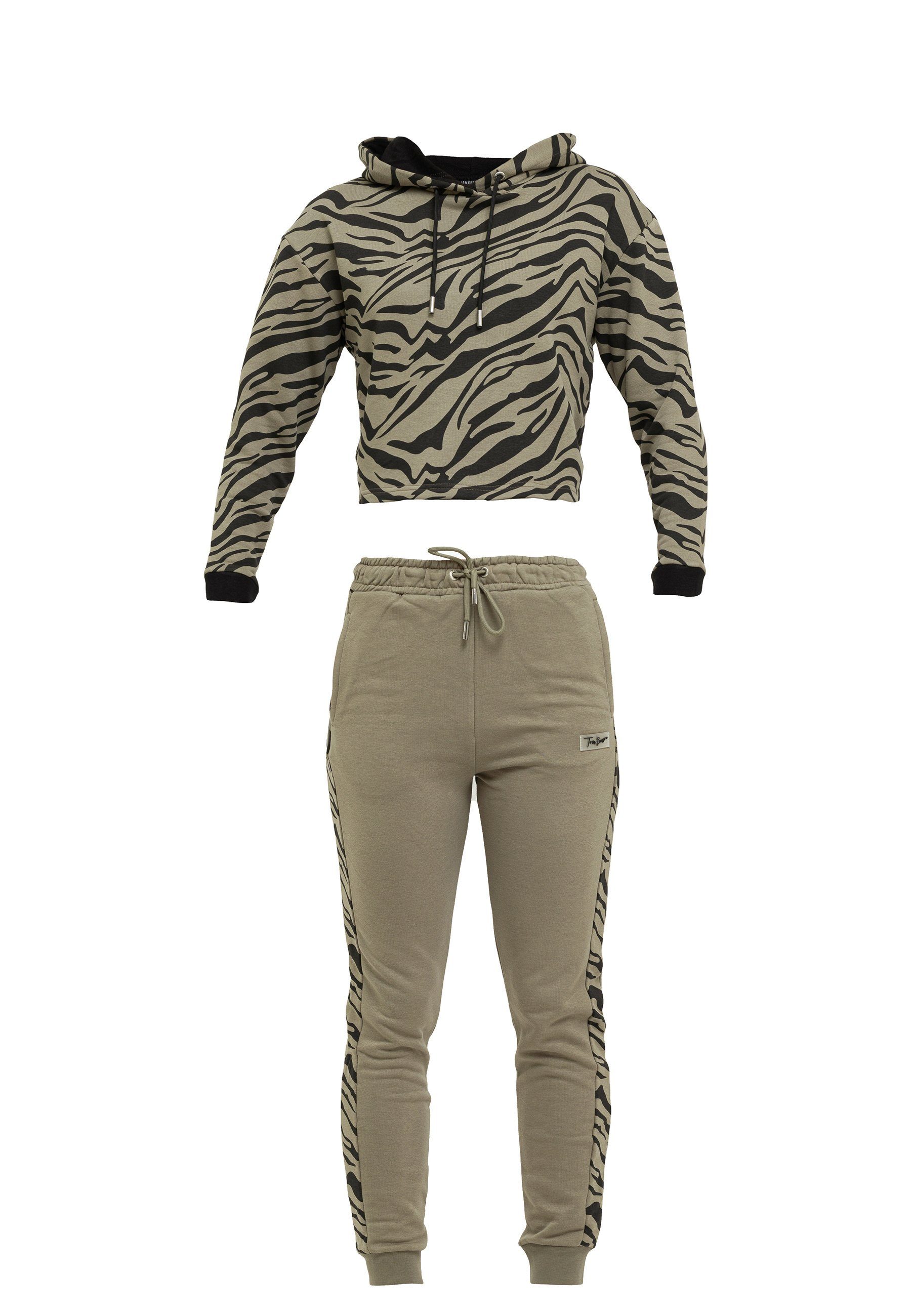 Tom Barron Freizeitanzug Damen Freizeit Trainingsanzug mit Zebramuster, mit sportivem Design