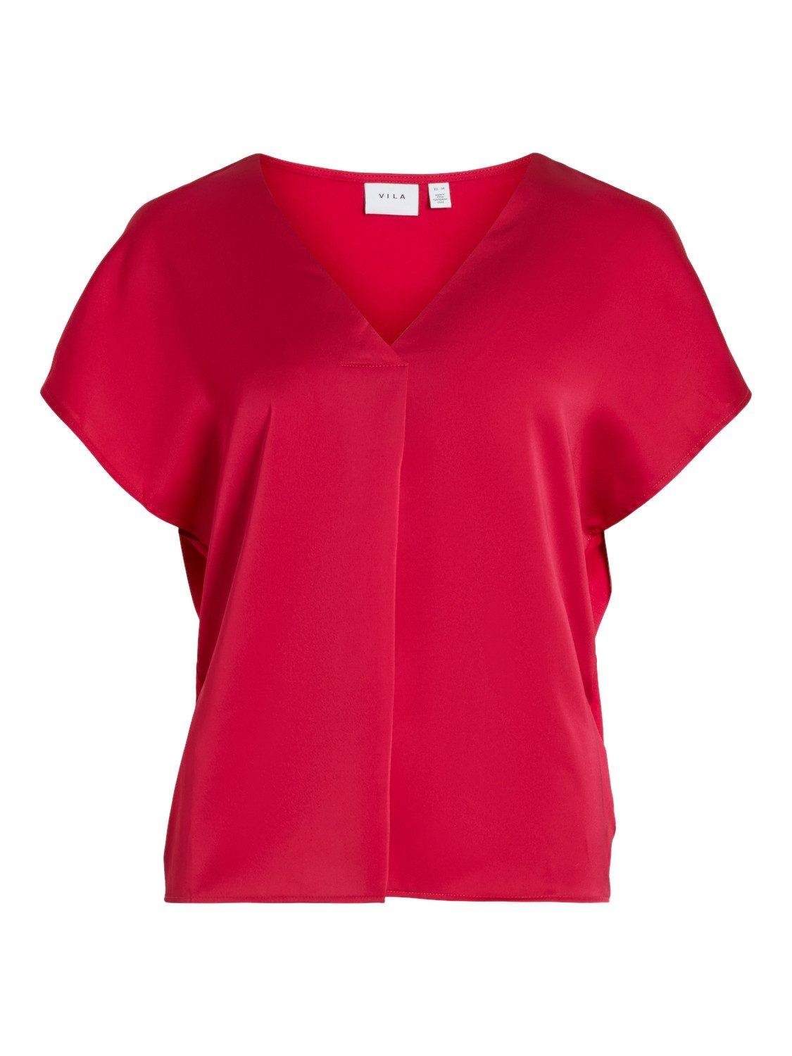 Vila Blusenshirt Satin Blusen Glänzendes Kurzarm Oberteil VIELLETTE V-NECK günstig online kaufen