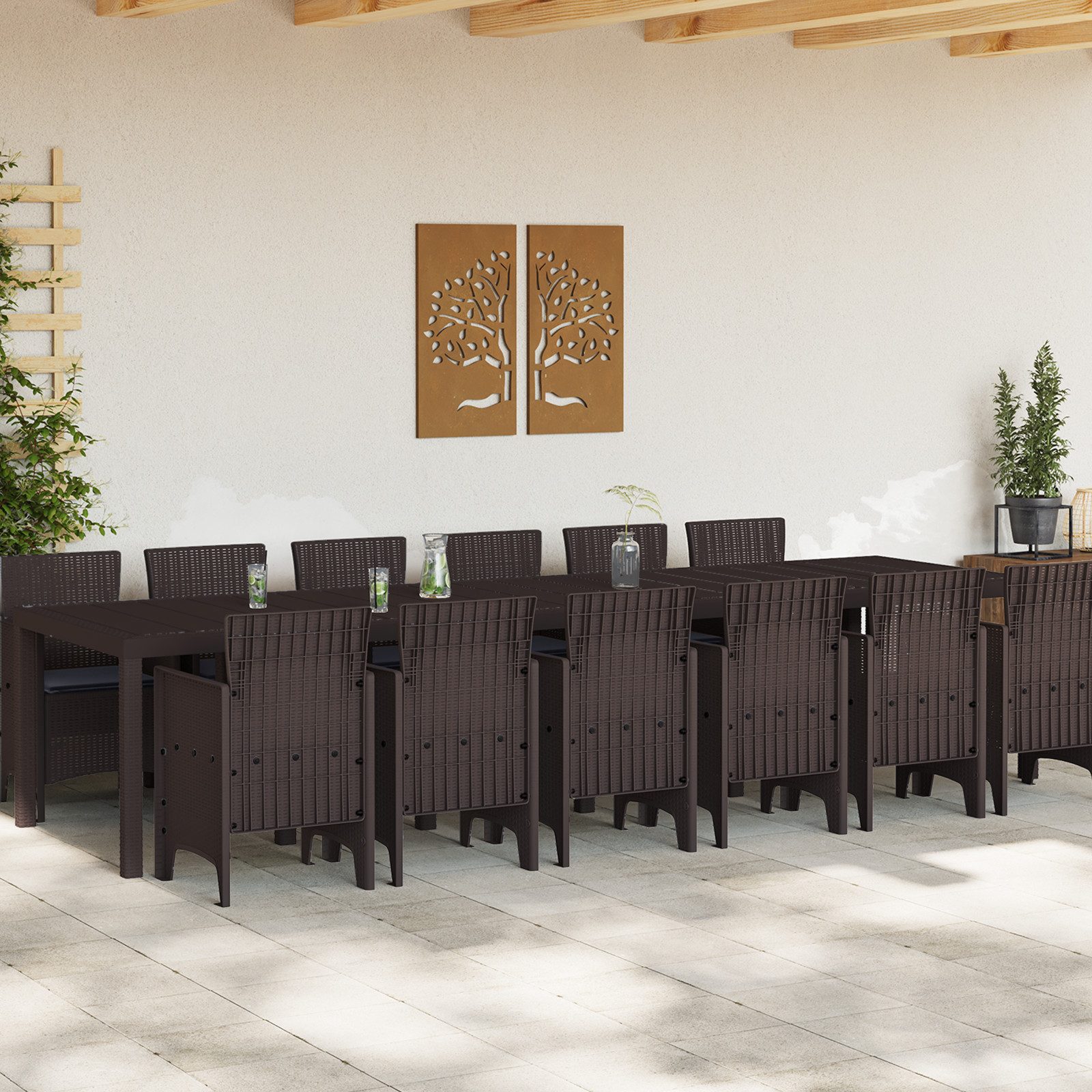vidaXL Gartentisch 13-teiliges Garten-Essset mit Kissen günstig online kaufen