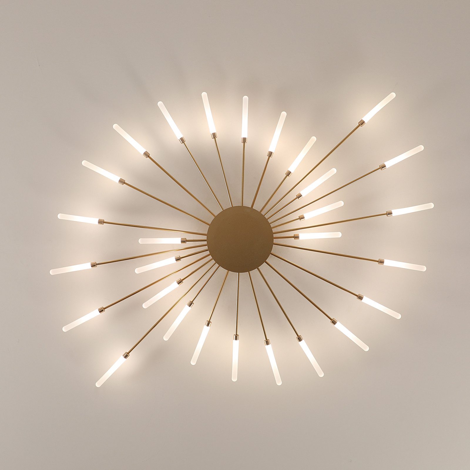 Riserva LED Deckenleuchte LED Deckenleuchte Gold 105cm Feuerwerk Design 28-armig 4500K, LED wechselbar