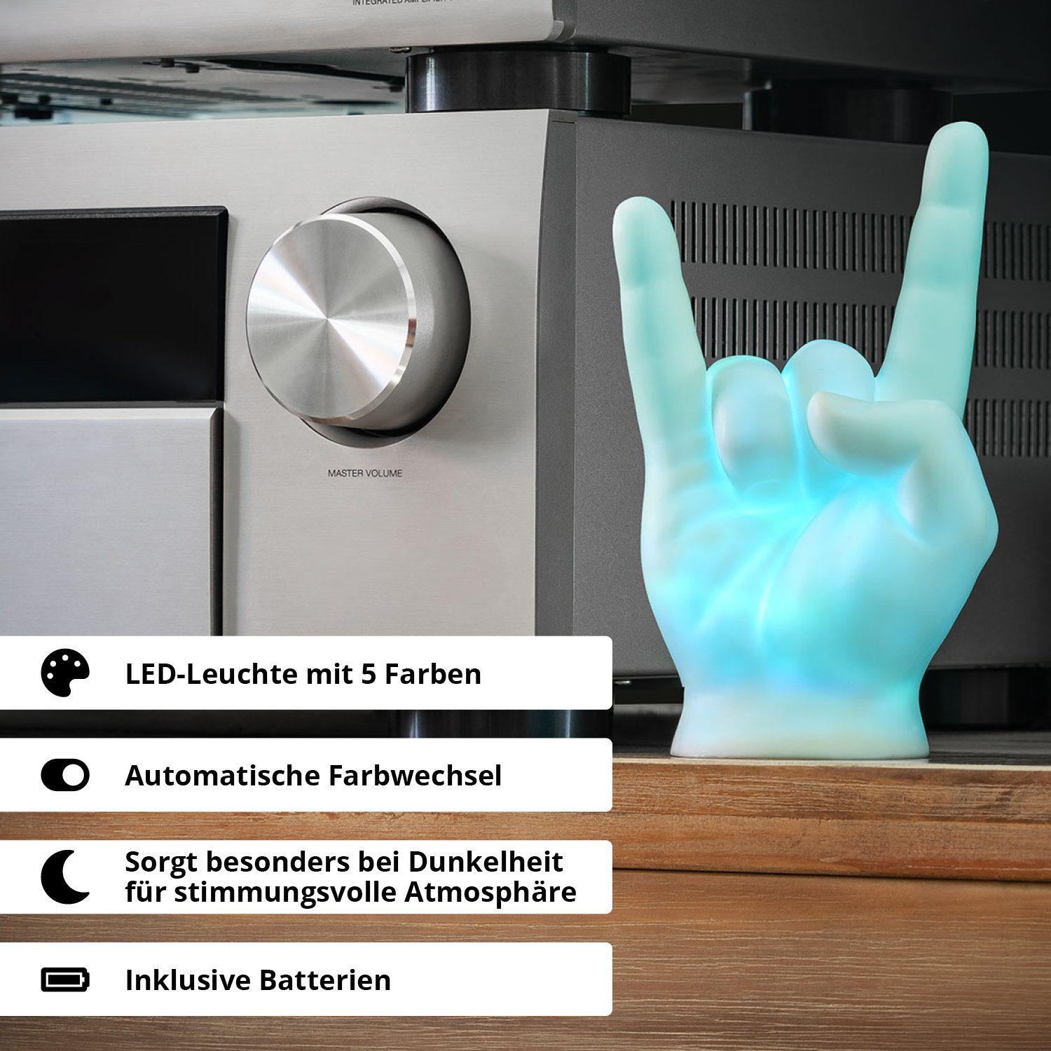 VERDOBA LED Dekolicht LED Dekoleuchte Rock-Faust - Multifunktionale Zimmerd günstig online kaufen