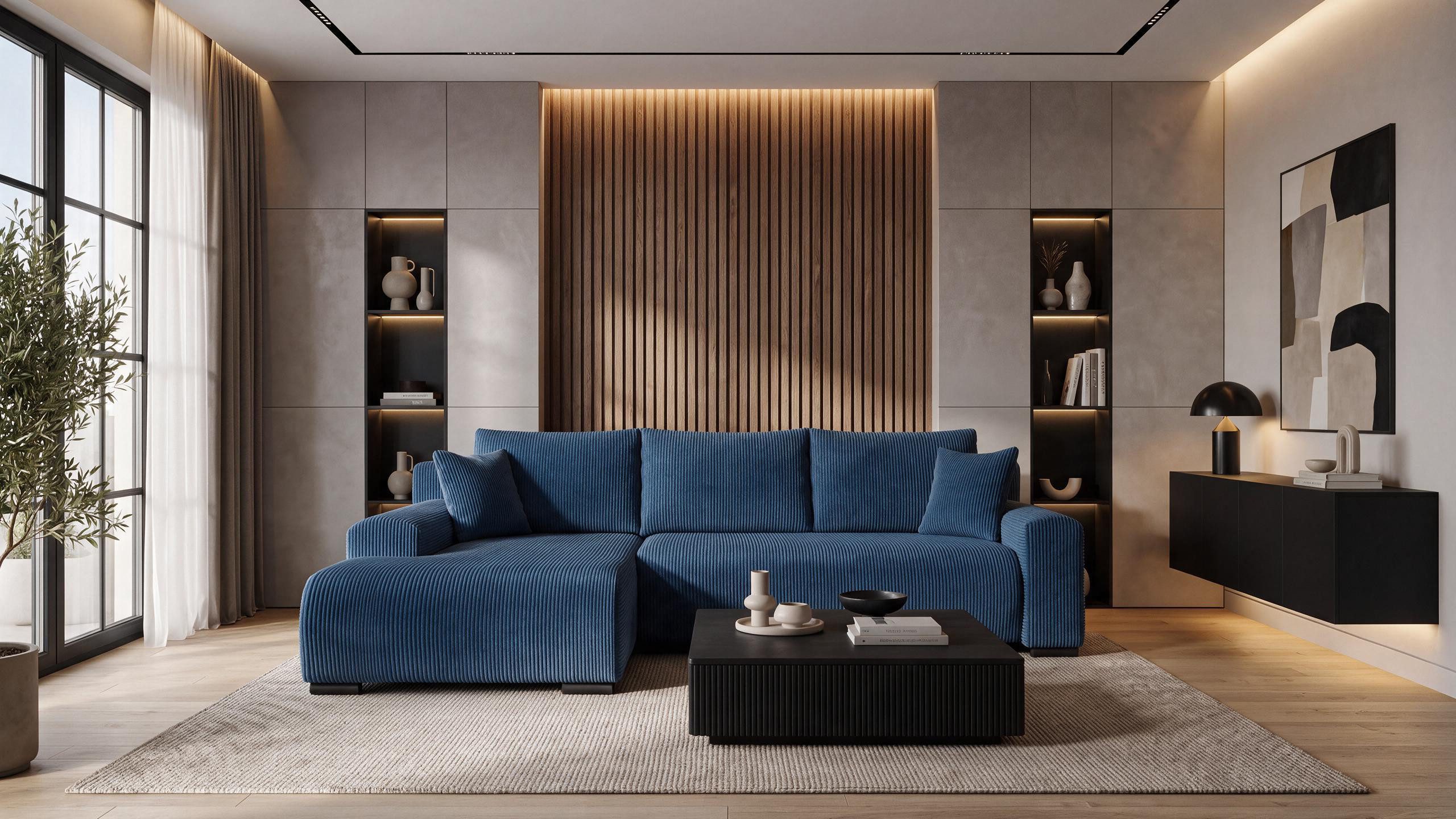 storez24 Ecksofa Soffe, mit Bettkasten und Schlaffunktion, Cordstoff, L-Form, bequem