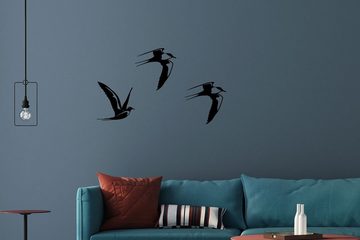 ILLUMINO Wanddekoobjekt Metall Wanddeko Kunst Flussseeschwalbe 3er Set für Wohnung und Garten Vogel Gartendeko Wohn Wand Deko 150302