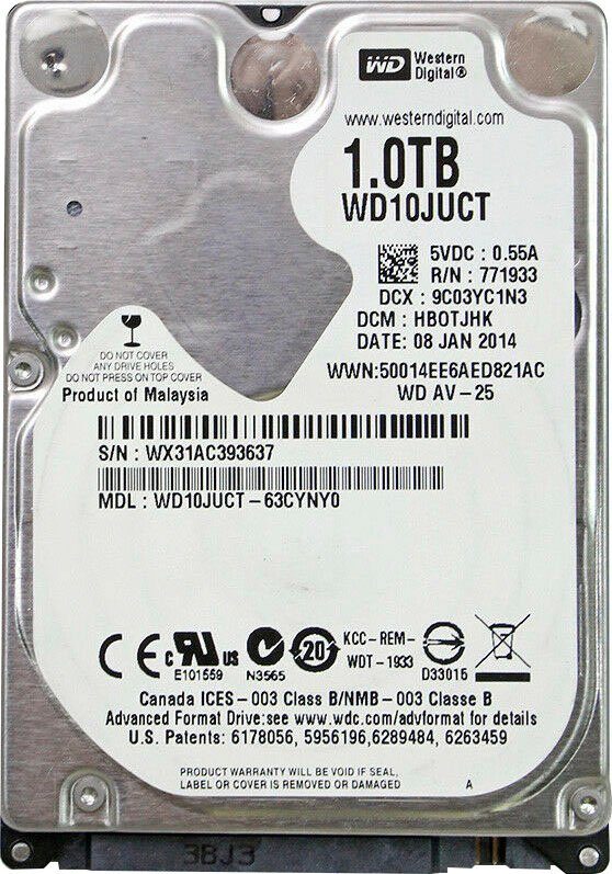 Image of Western Digital »WD AV-25 1TB« HDD-Festplatte 2,5" (1 TB), Bulk)