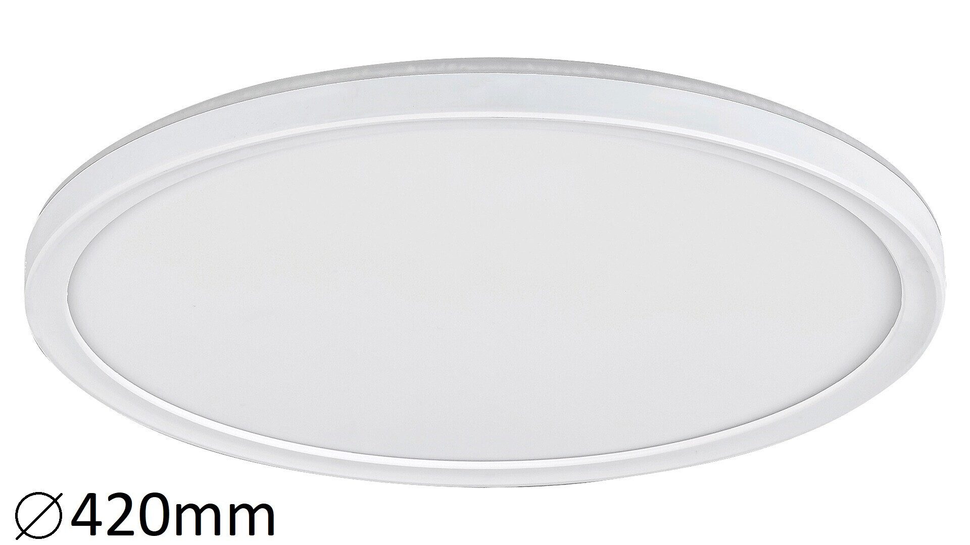 Rabalux LED Deckenspots "Pavel" Kunststoff, weiß, rund, 22W, neutralweiß, 2200lm, ø420mm, dimmbar Dimmart: 3-stufige Wandschalter-Dimmung, neutralweiß