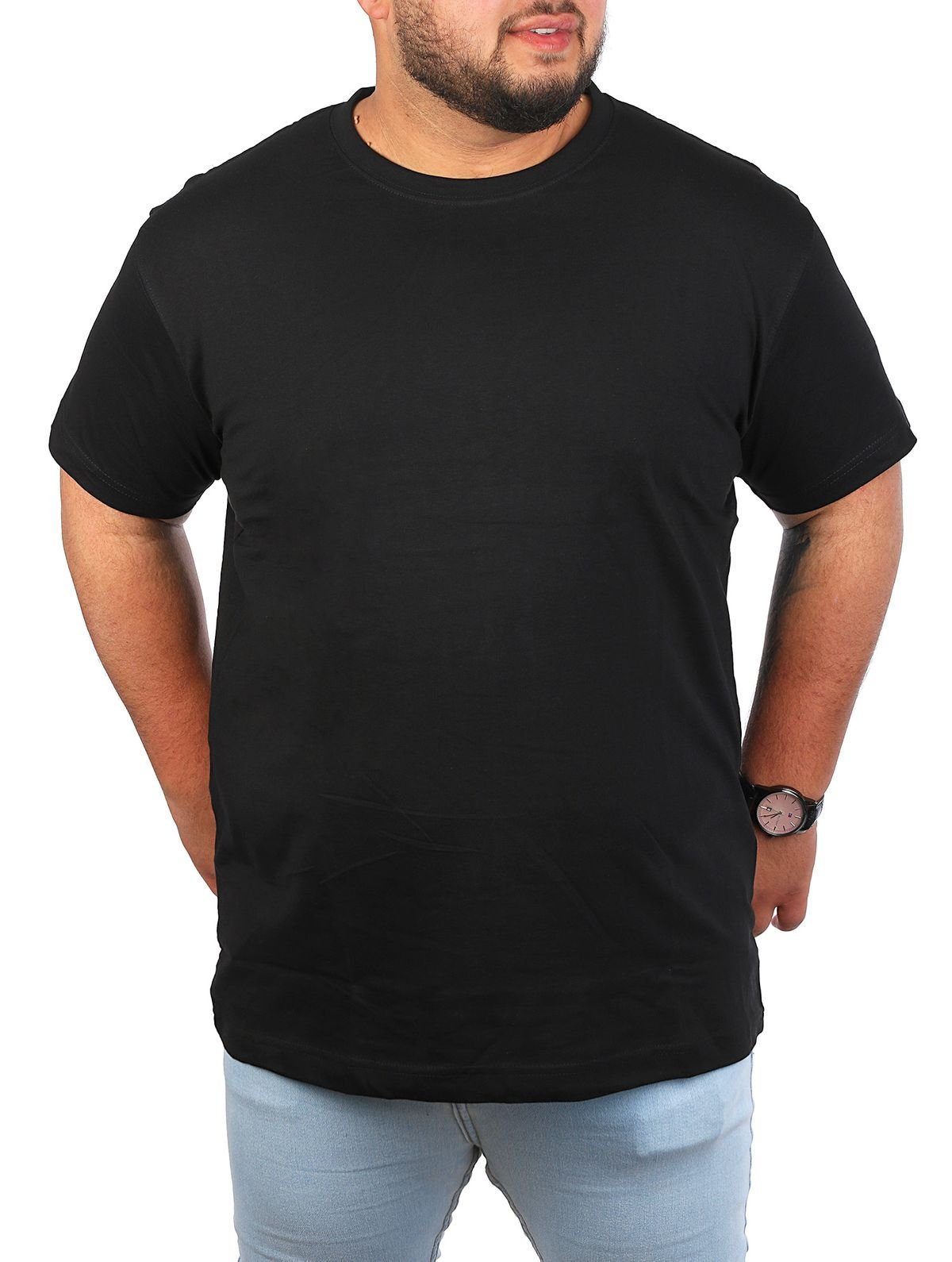 Young & Rich T-Shirt Herren Übergröße Basic big size optimierte moderne Pas günstig online kaufen