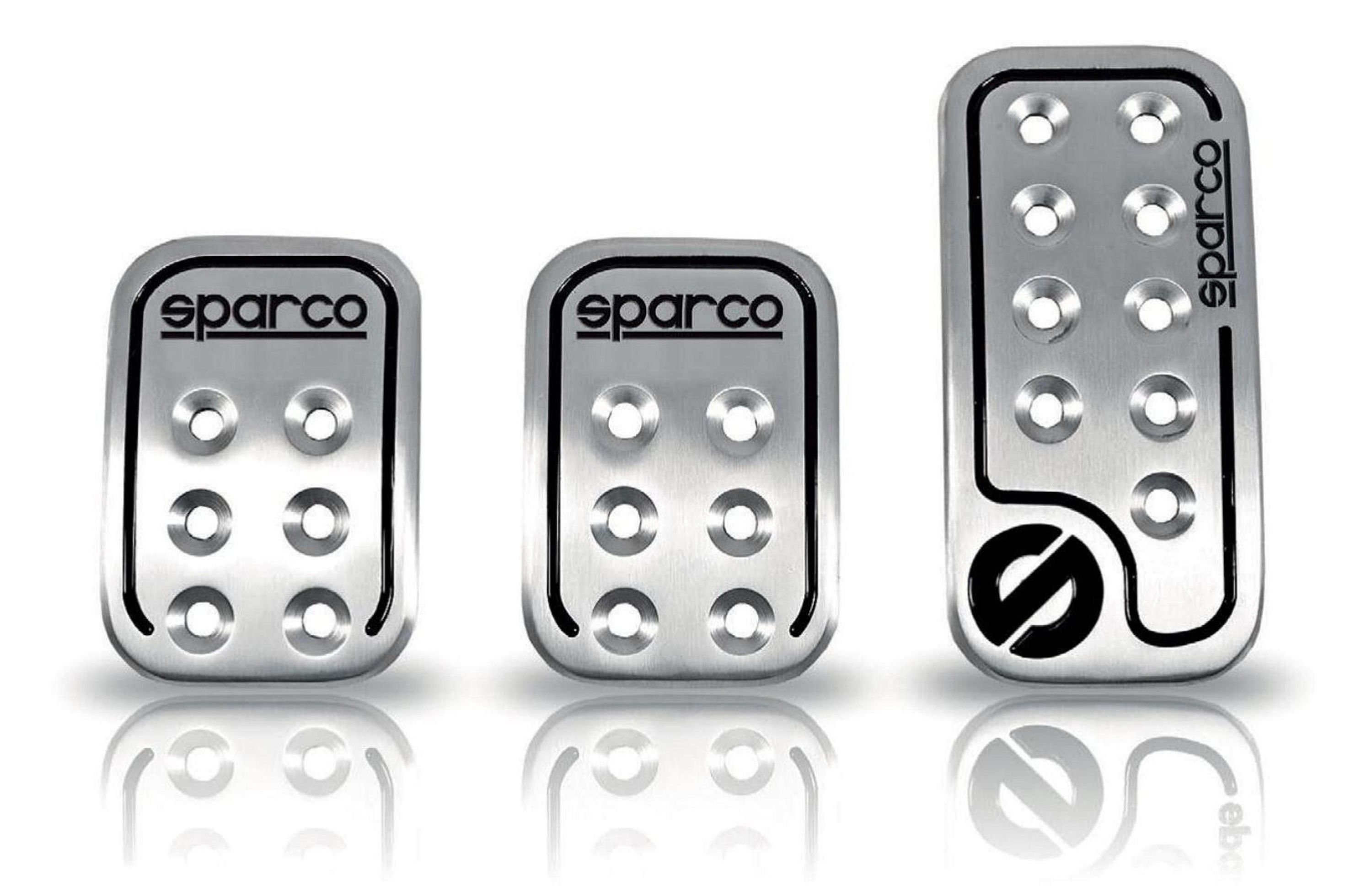 dynamic24 Universalpedale (3tlg. Set Sparco Racing Pedal Set Sport Pedale  Pedalkappen Fusspedal Fussstütze)