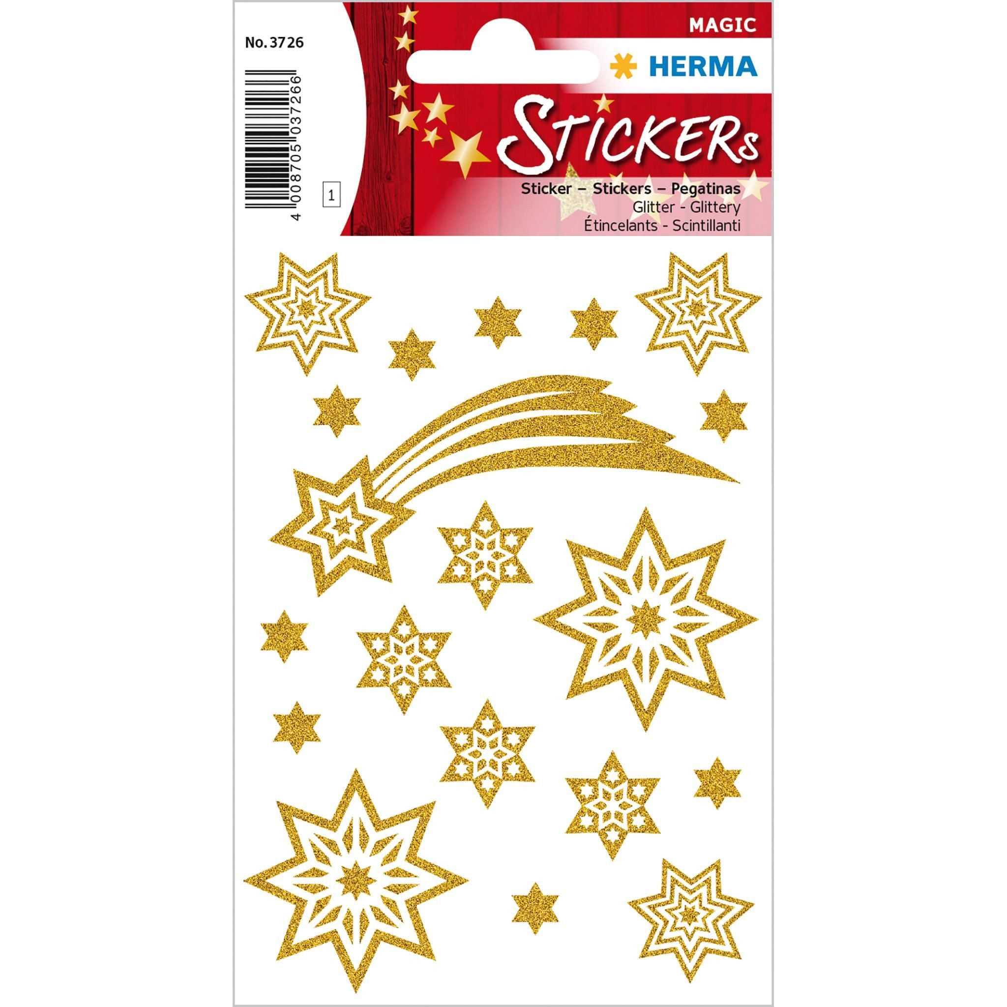 HERMA Sticker Herma Sticker MAGIC Weihnachten Sterne und Schweif glittery 1 Bl