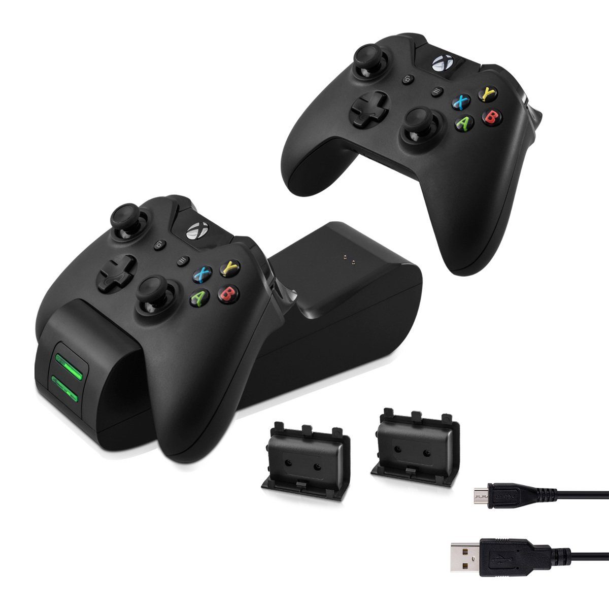 kwmobile Konsolen-Ladestation (für Xbox One / One S Controller -  Dockingstation mit Akkus für Microsoft X-Box One Gamepad und  LED-Statusanzeige - Dual Docking Ladestation) online kaufen | OTTO