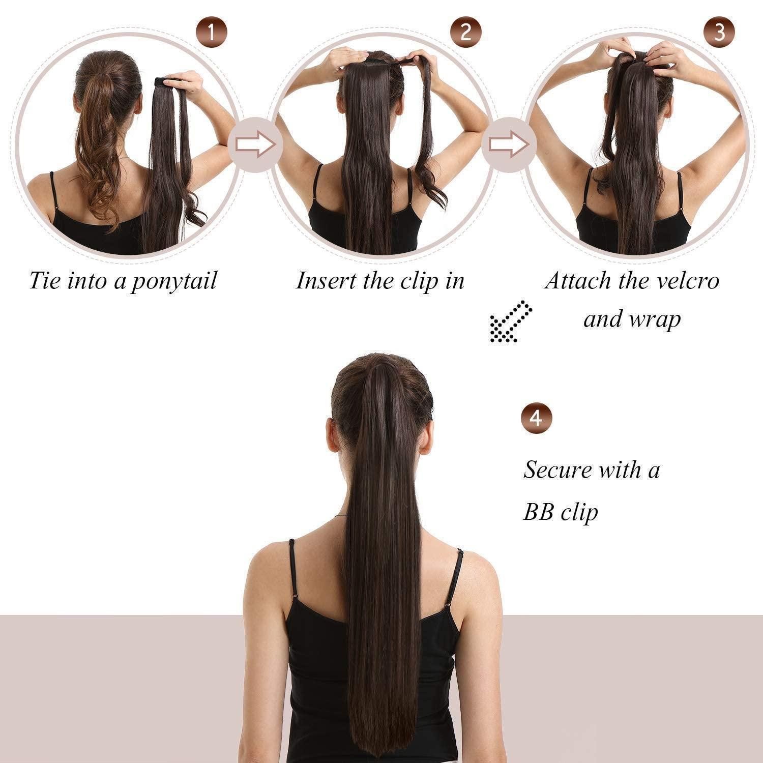 LuxusKollektion Kunsthaar-Extension Haarverlängerung Pferdeschwanz Haarteil 65cm 86H10 Blond Mittelbraun