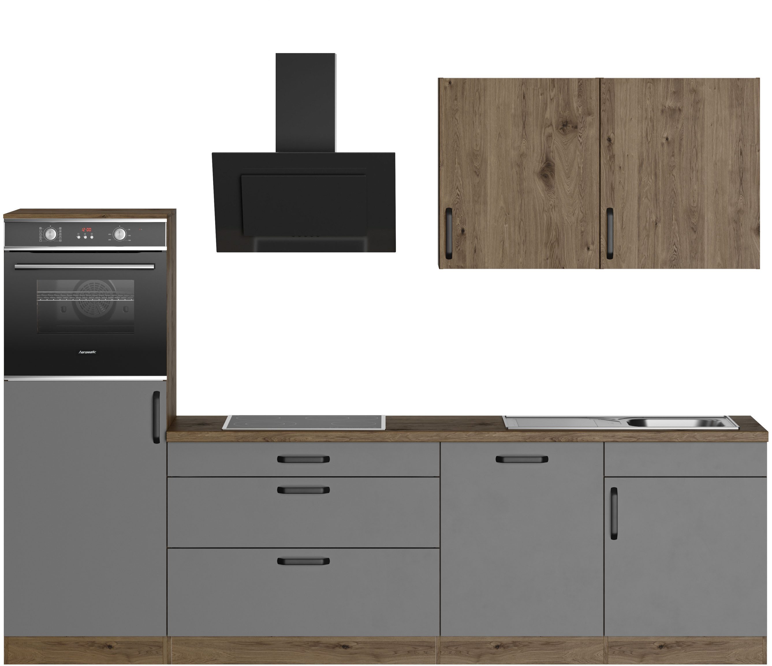 wiho Küchen Küchenzeile Elba, wahlweise mit Hanseatic E-Geräten, Breite 280 günstig online kaufen