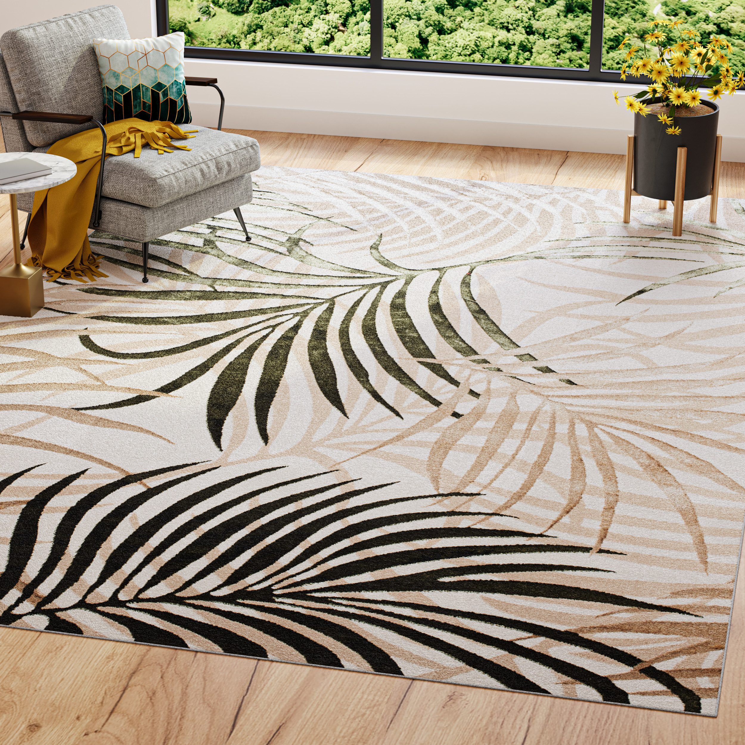 Tapiso Designteppich GOLDEN, rechteckig, Höhe: 16 mm, Wohnzimmer, Schlafzimmer, modern Design