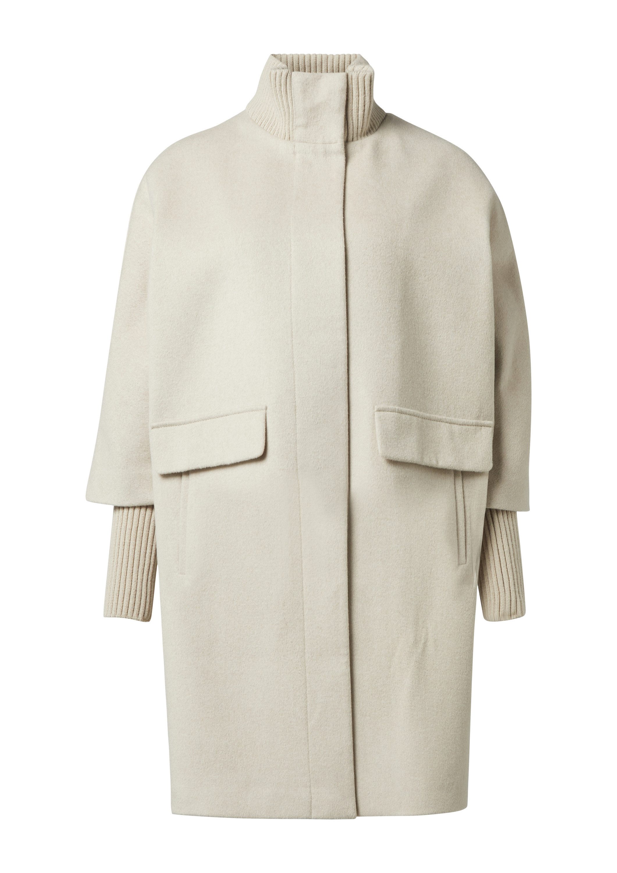 comma Funktionsmantel Outdoor-Mantel Wollmantel mit geripptem Kragen und Är günstig online kaufen