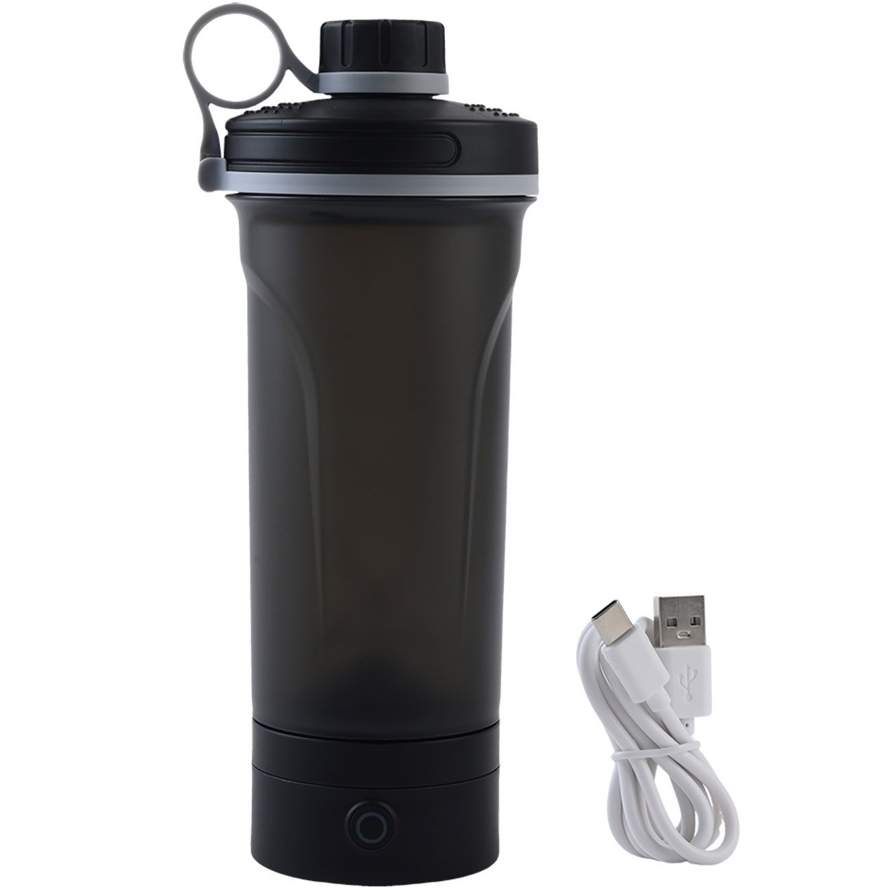 shop'n smile ideoon Akku-Smoothie-Maker Akku-Shaker Protein-Mixer tragbar mit USB-C Ø10,6 x 25,6 cm, 600ml Akku-Shaker für klumpenfreie Proteinshakes