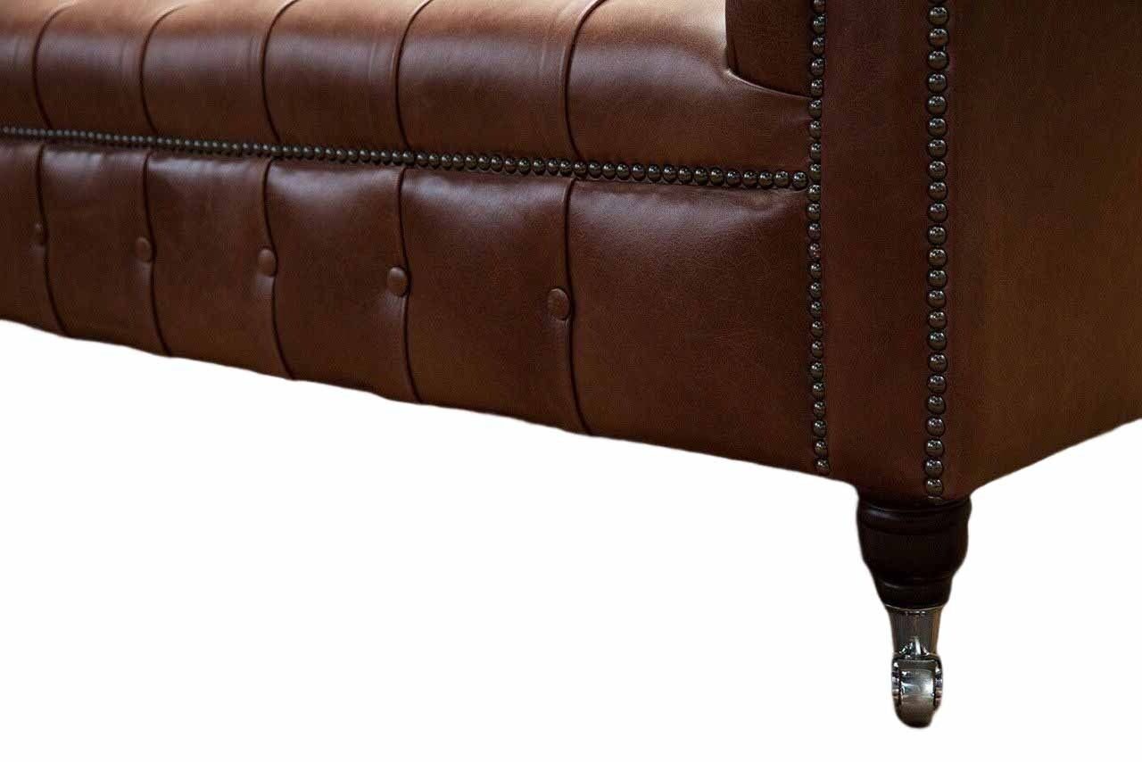 Sofa Vintage Chesterfield Made Couches xxl, big Europe Braunes Dreisitzer JVmoebel Sofa in