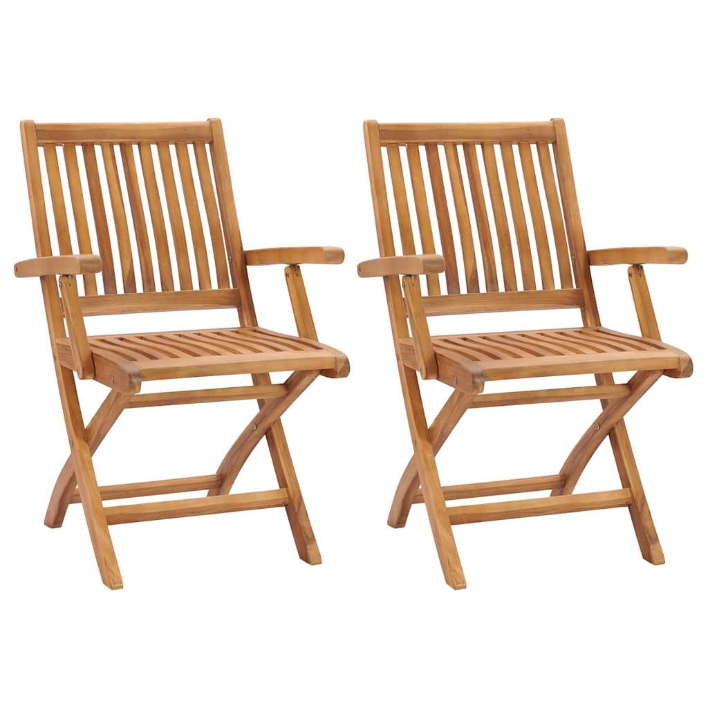 vidaXL Gartenstuhl Klappstühle, 2 Stück, Massivholz holz (1 St), Klappstühle, 2 Stück, Massivholz Teakholz