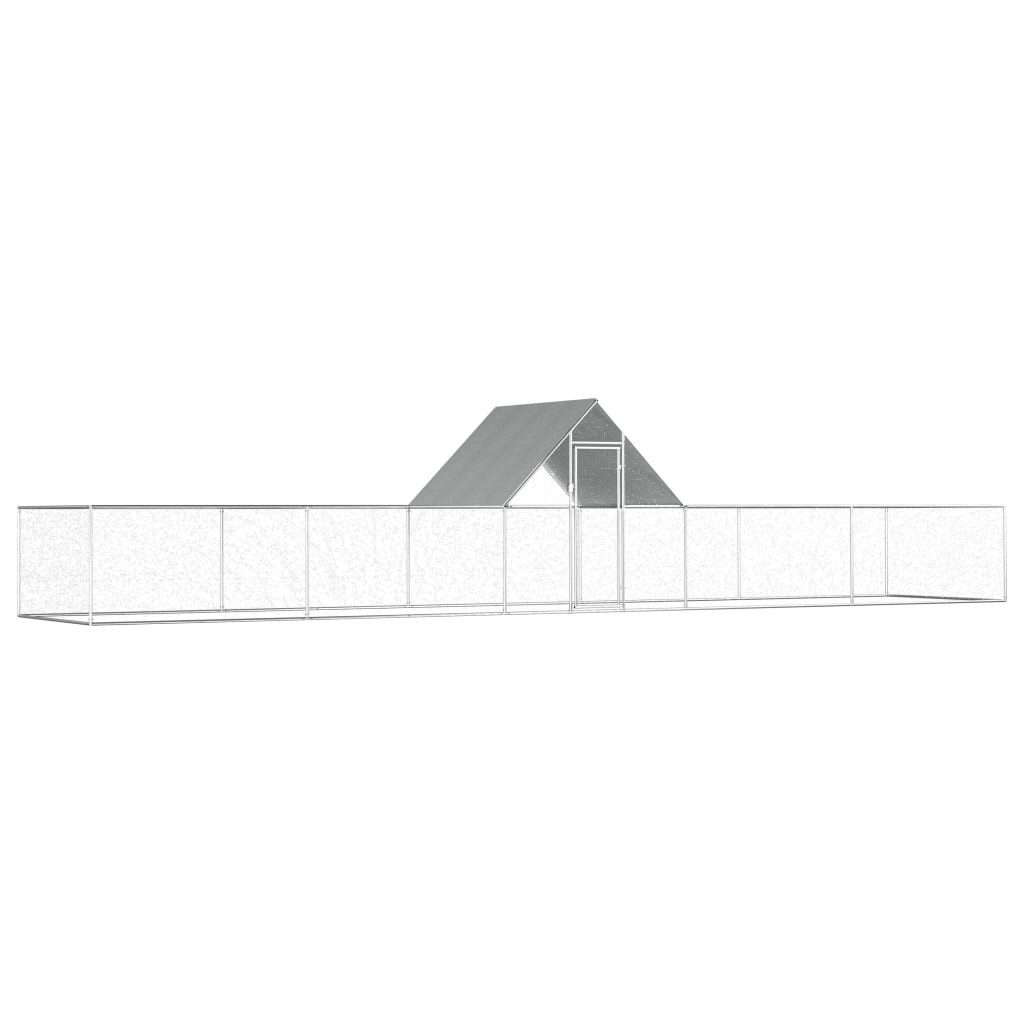 vidaXL Hühnerstall, Hühnerkäfig 10x2x2 m Verzinkter Stahl