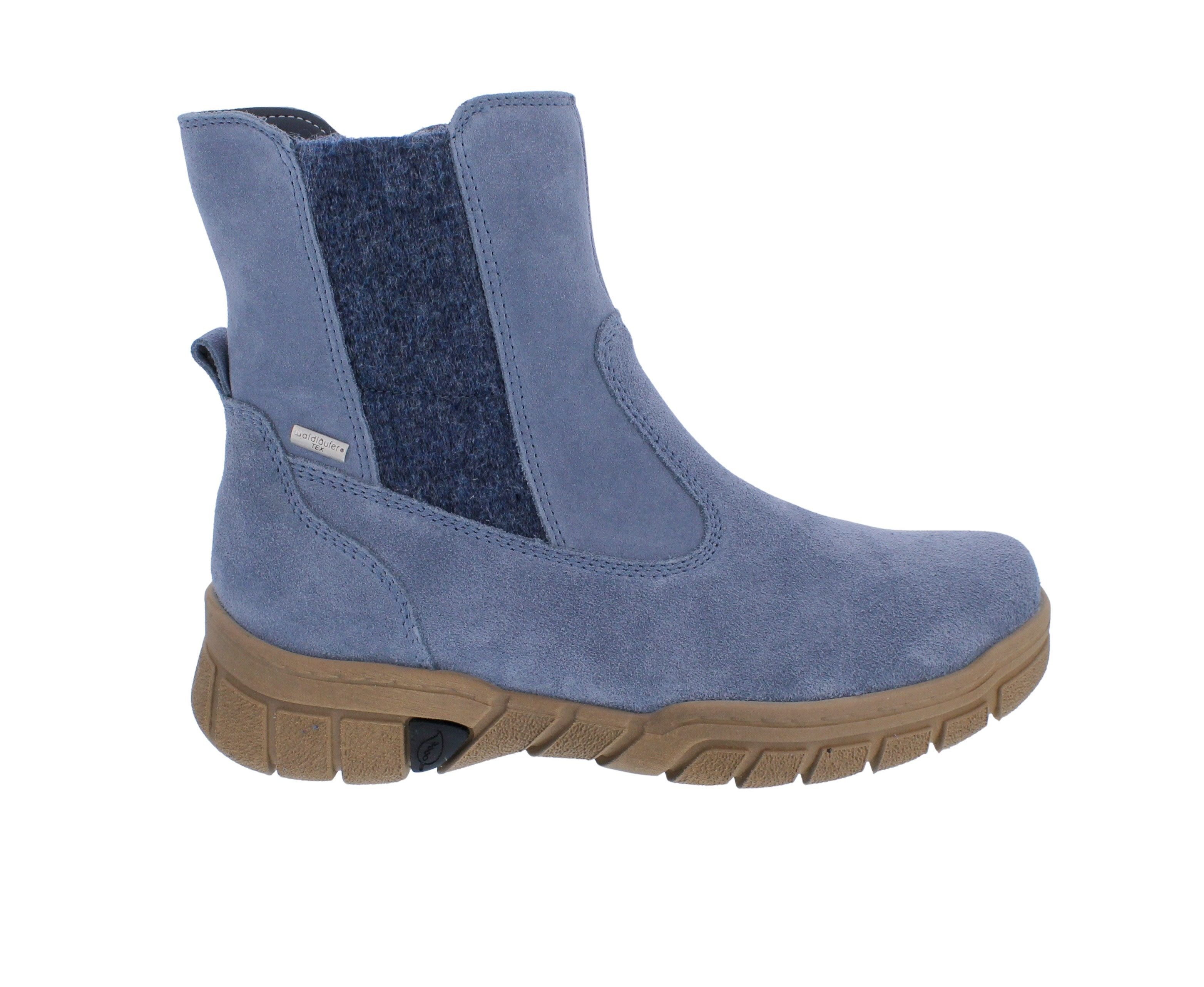Waldläufer Waldläufer H-Lumi Bootie 904981-195-206 in Jeans Velourleder mit Waldl Reißverschlussstiefel