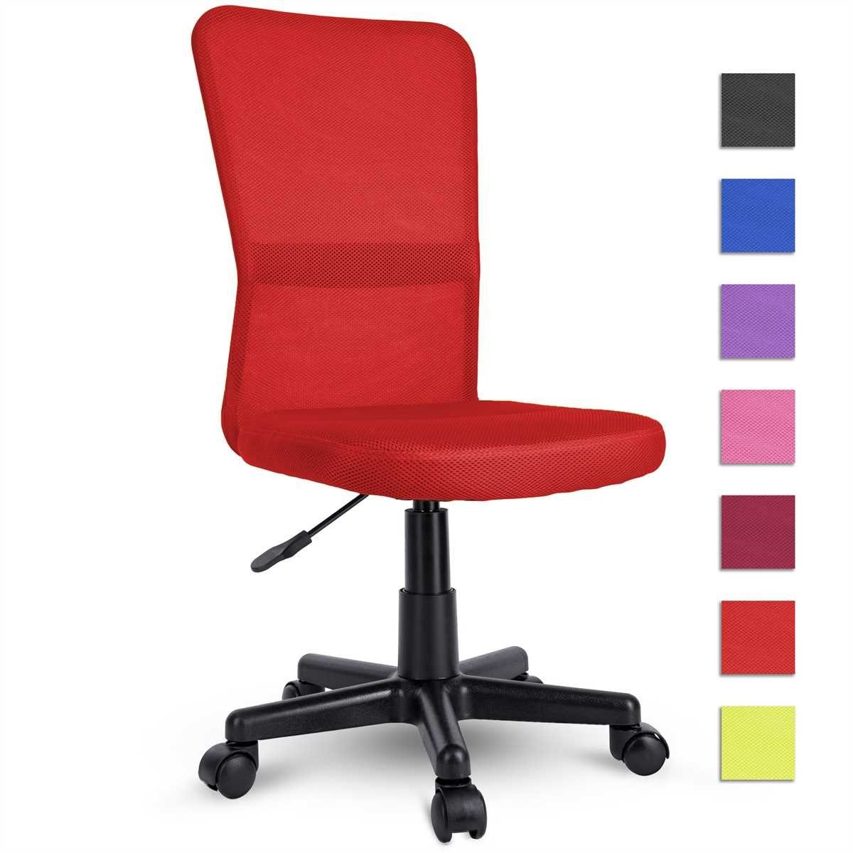 TRESKO Drehstuhl Bürostuhl Drehstuhl stufenlos höhenverstellbar, Schreibtischstuhl Lift SGS-geprüft Rot