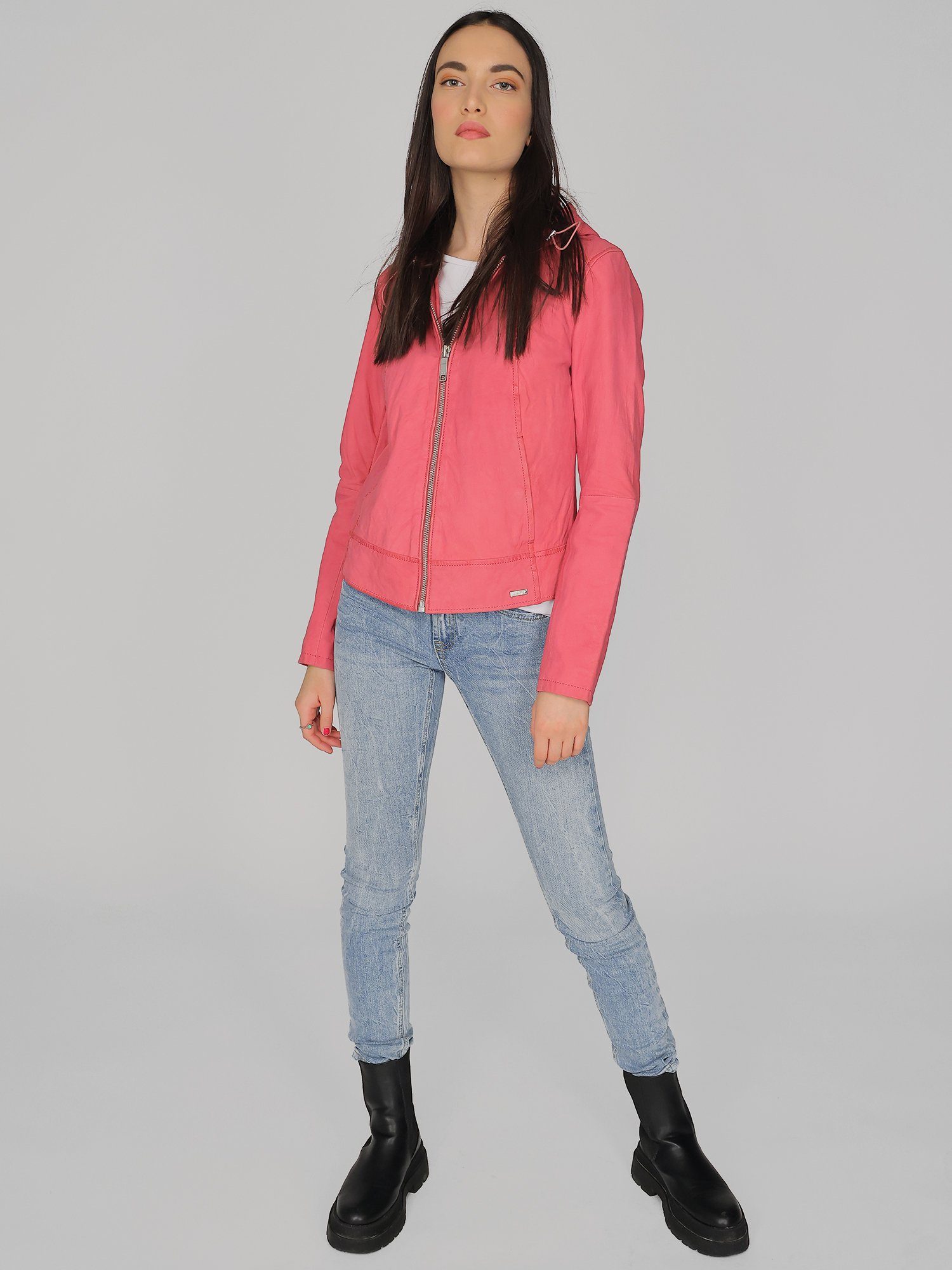 coral Donie Lederjacke Maze