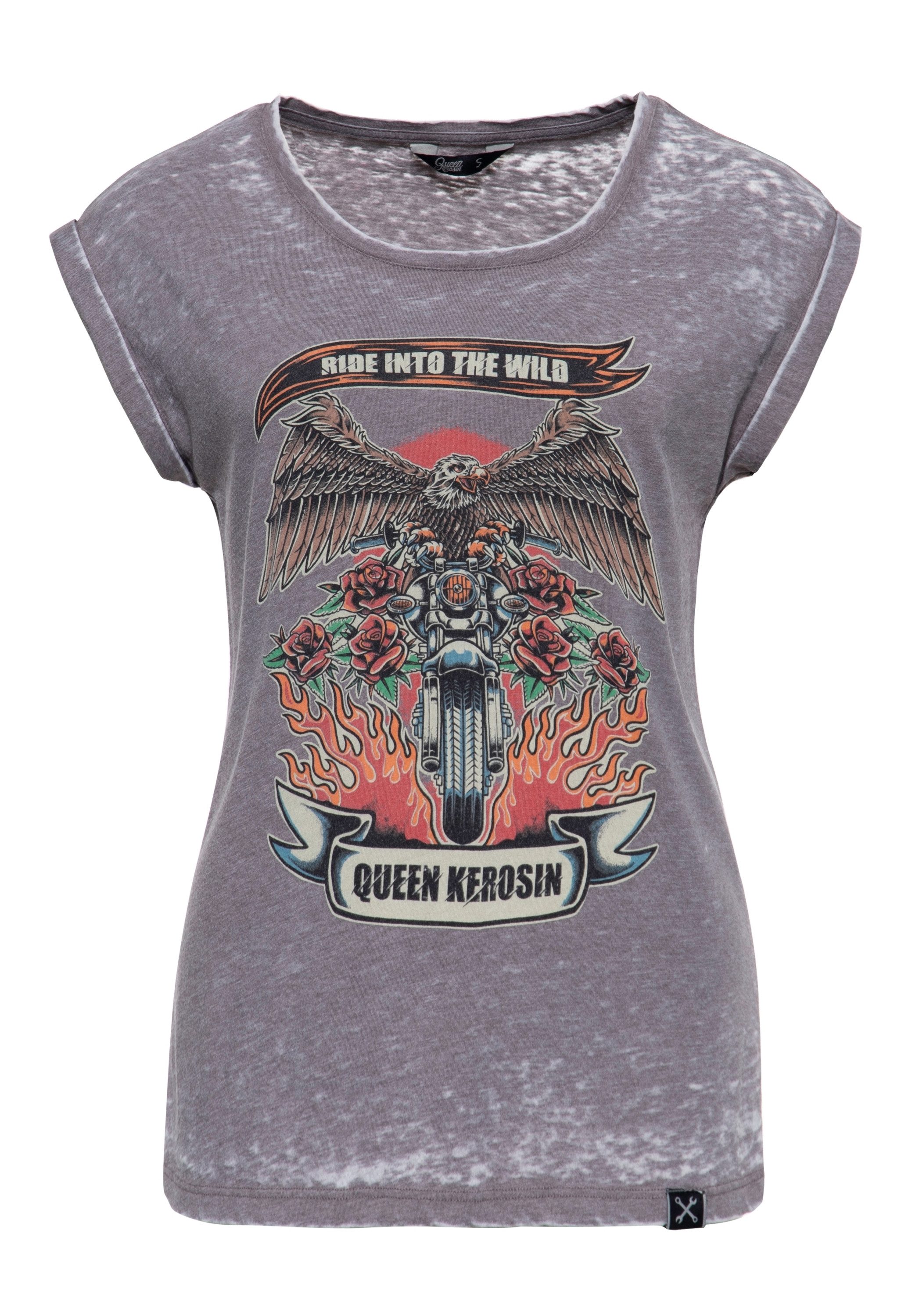 QueenKerosin Print-Shirt Ride Into The Wild günstig online kaufen