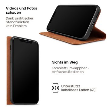 wiiuka Handyhülle suiit MORE Hülle für iPhone 14, Klapphülle Handgefertigt - Deutsches Leder, Premium Case