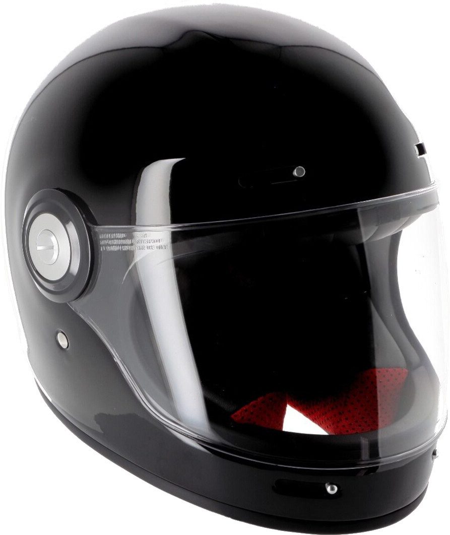 Helstons Motorradhelm Naked Full Face Brilliant Carbon Helm, Integriertes Sonnenvisier