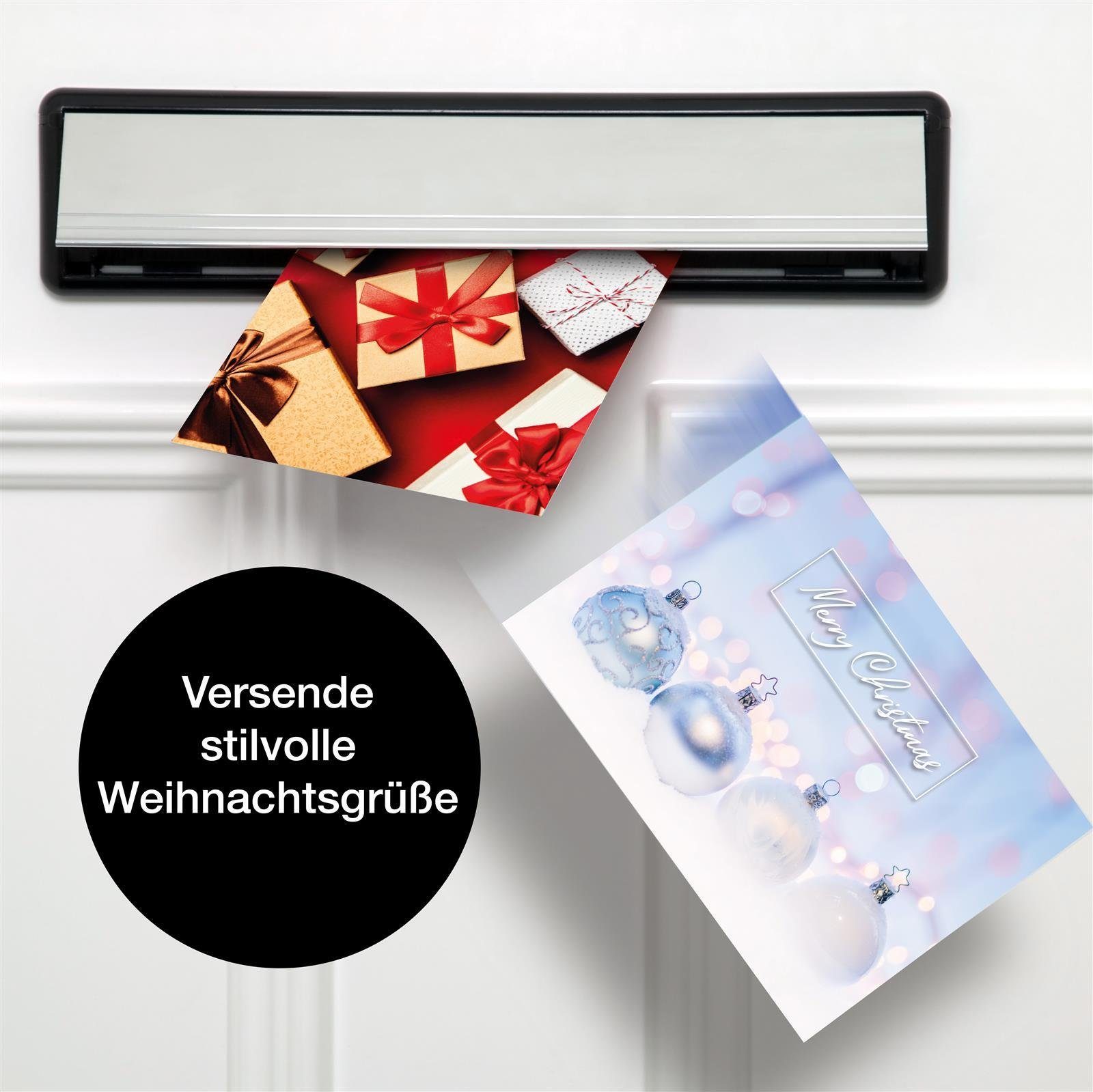 OfficeTree Postkarten Weihnachten mit A6, Briefumschlägen 25er Weihnachtspostkarten 5 Postkarte Set