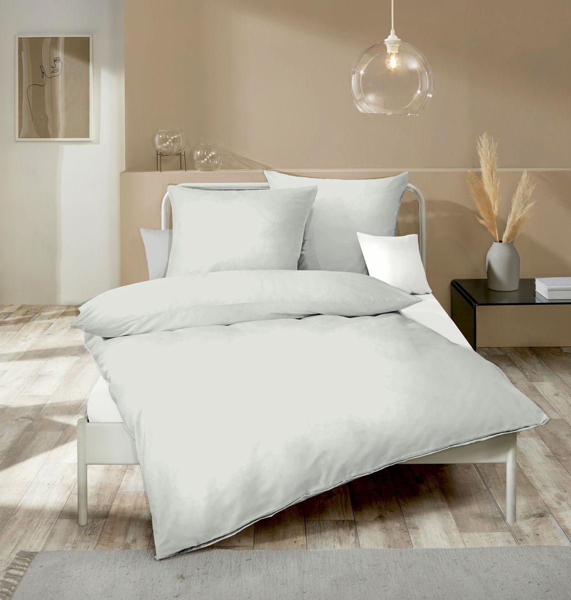 Kaeppel Bettwäsche Uni Einfarbig Silber Modern günstig online kaufen