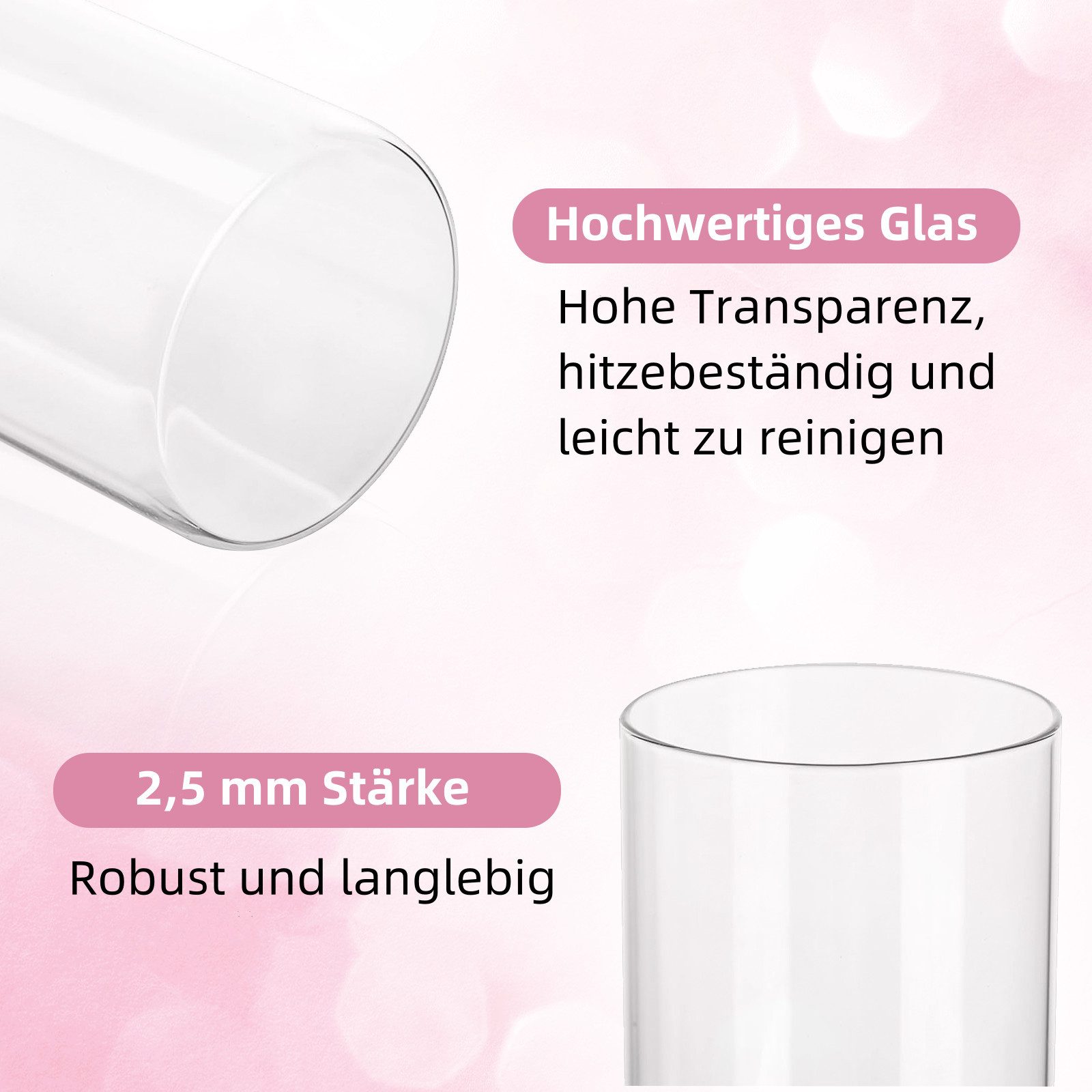SEHAUSEU Dekovase Vase aus Glas Blumenvase (Set, 8/10 St) unterschiedlichen Größe (10 St), aus Glas