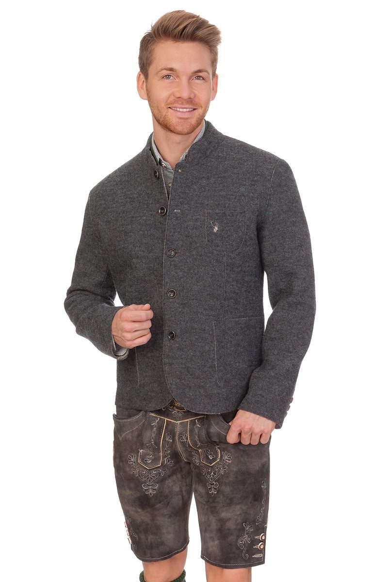 Spieth & Wensky Trachtenjanker Walkjanker - METTEN - grau