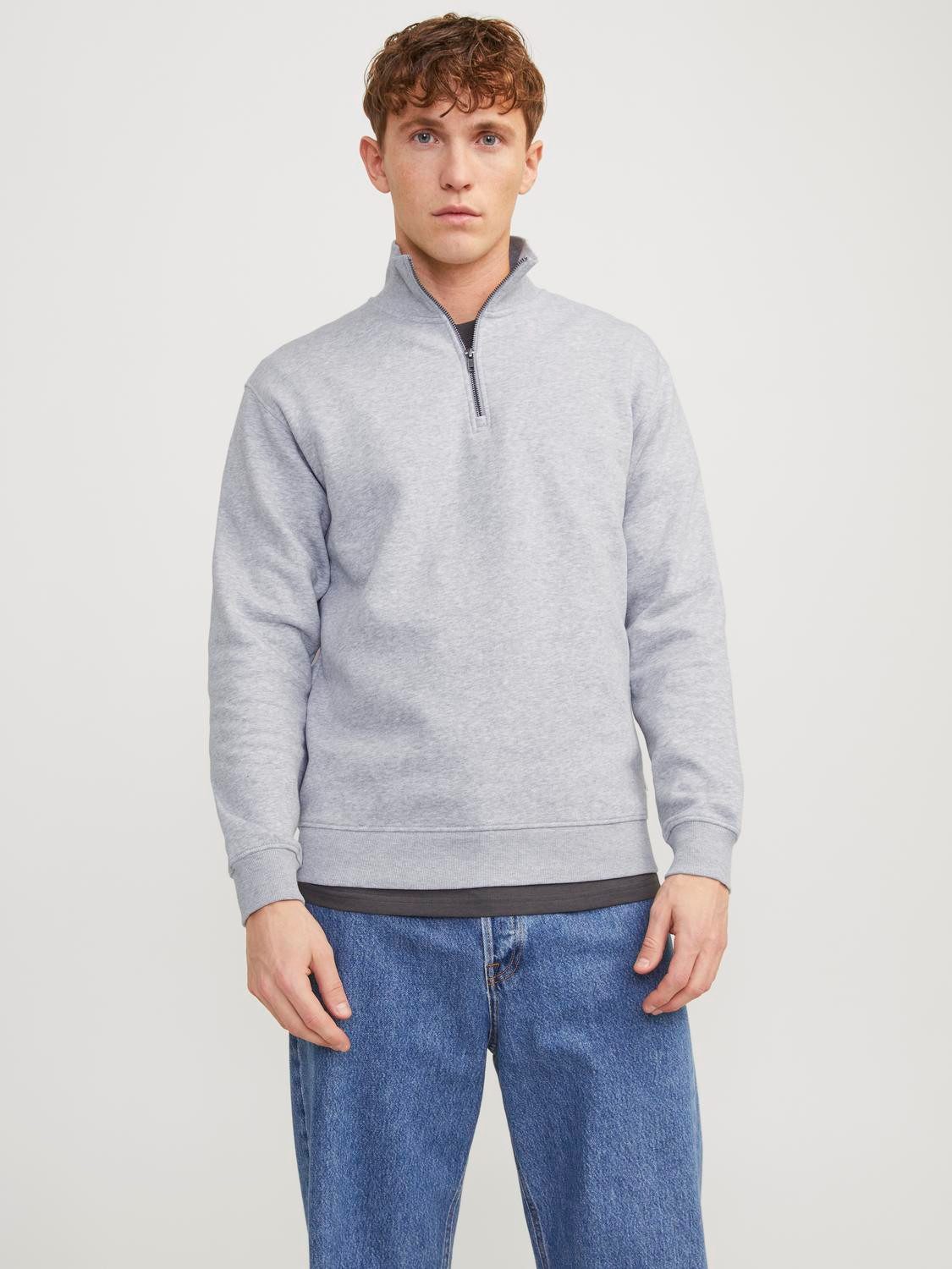 Jack & Jones Sweatshirt JJEBRADLEY SWEAT HALF ZIP NOOS mit Troyer Kragen günstig online kaufen