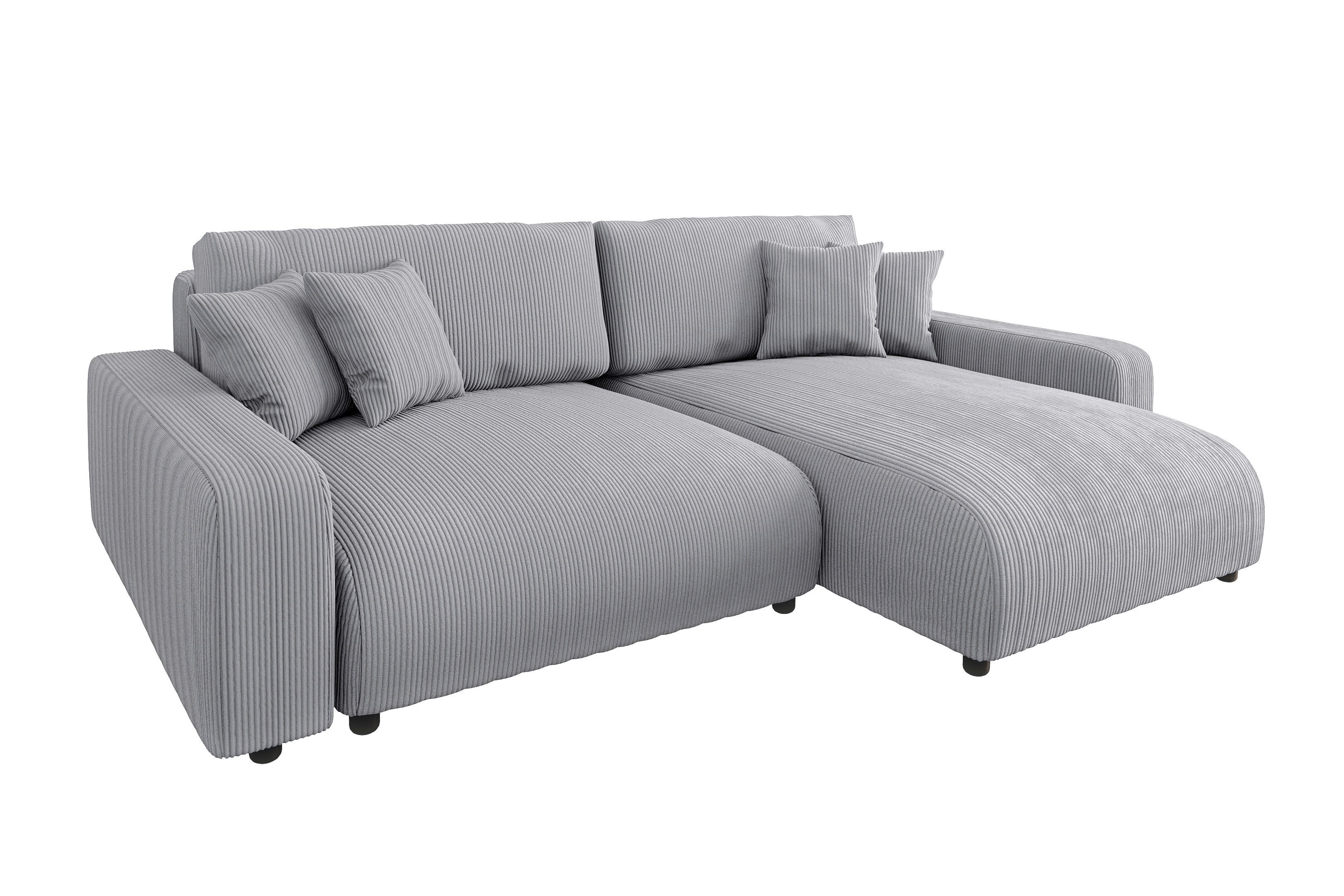 S-Style Möbel Ecksofa Emma mit Bettfunktion in Cord-Stoff, schöner Sitzkomf günstig online kaufen