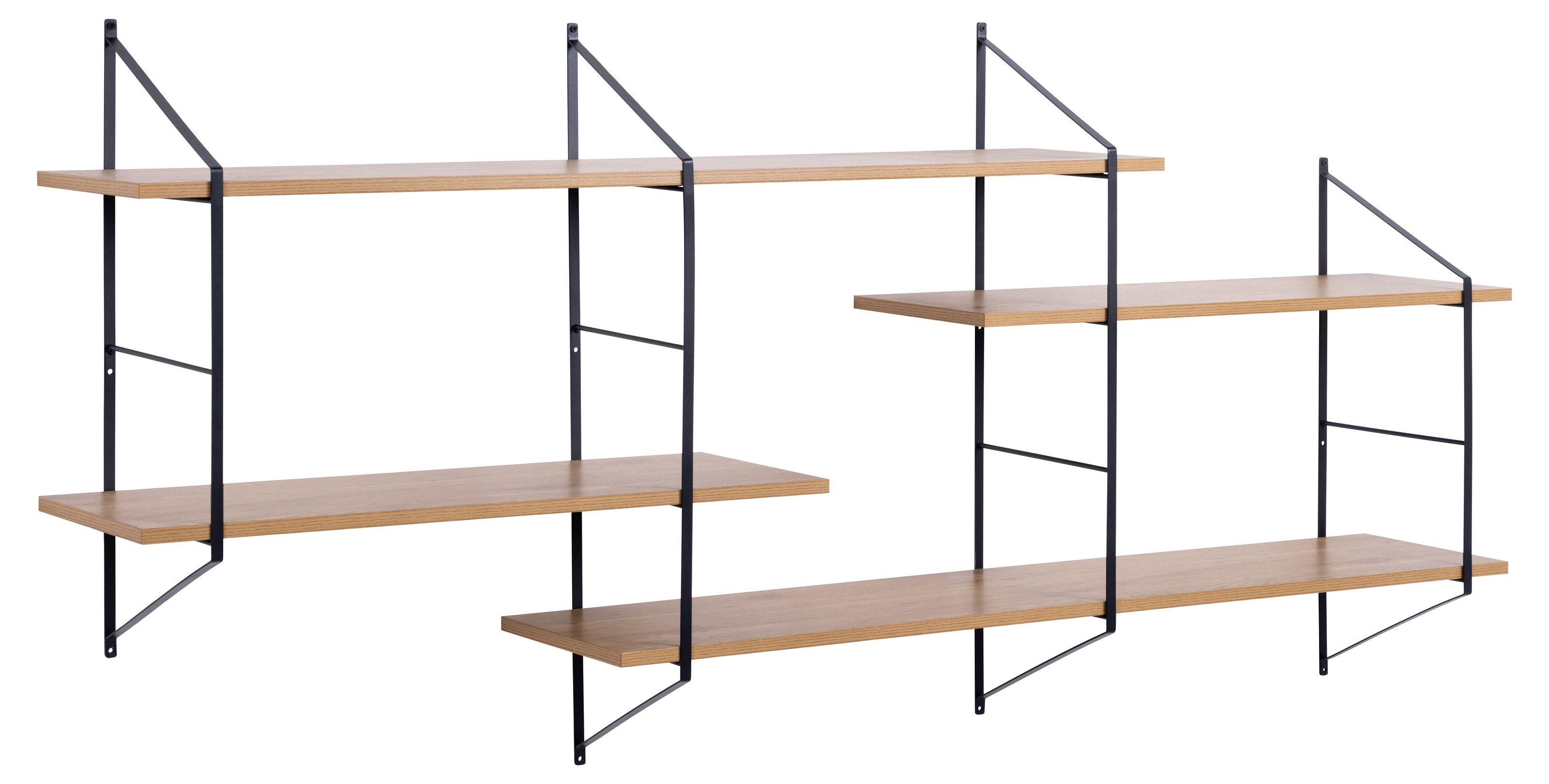 freiraum Hängeregal Belfast, in Wildeiche, MDF, Stahl - 191x79x25,5cm (BxHxT)