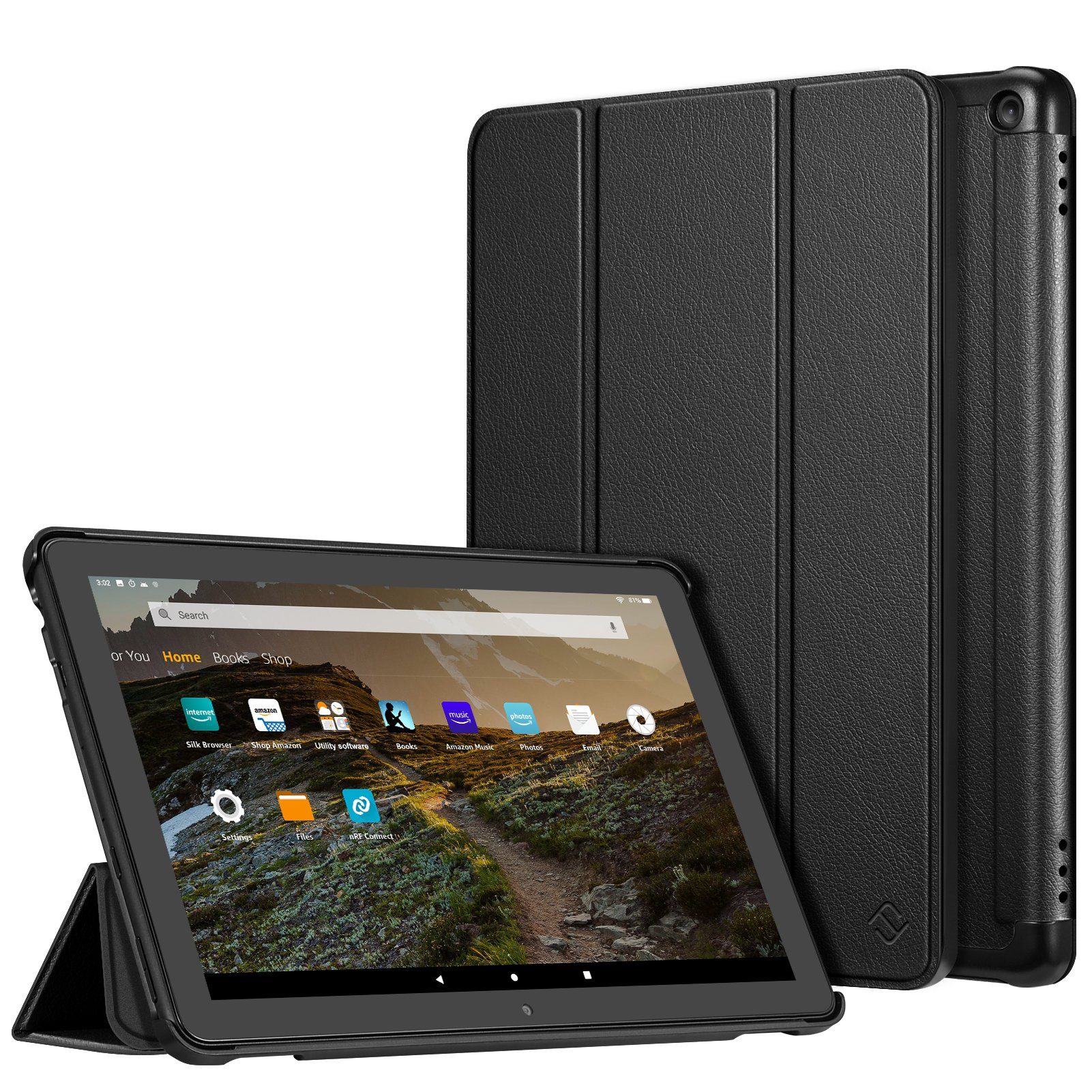 Fintie Tablet-Hülle für Das Neue Fire HD 10 und Fire HD 10 Plus Tablet (11. Gen, 2021), Ultradünne Leichte Schutzhülle mit Auto Schlaf/Wach Funktion