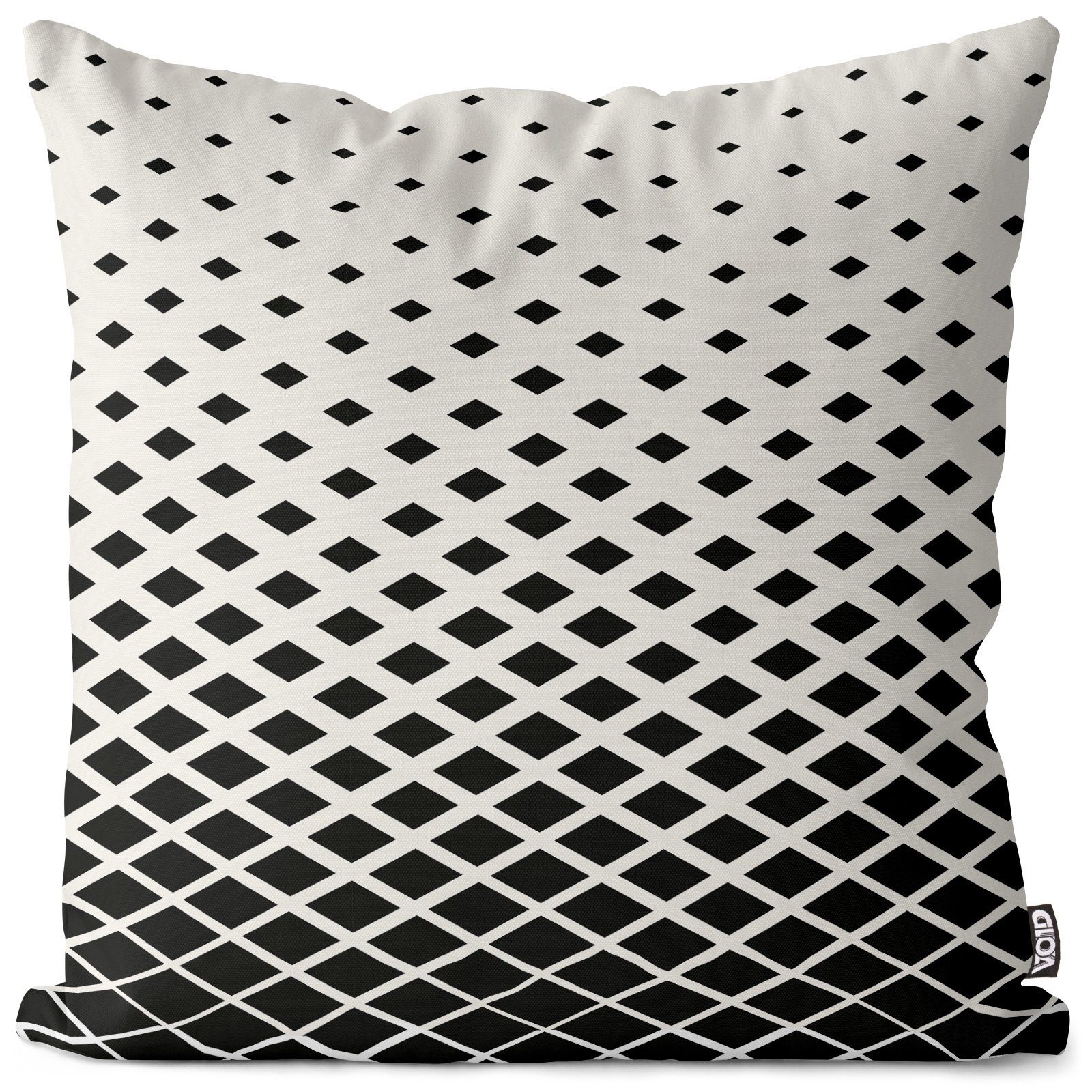 Kissenbezug, VOID (1 Stück), Sofa-Kissen geometrisch hipster Dreieck abstrakt art deco Halbton fading minimal polygon Gradient Verlauf schwarz weiß Muster retro gemustert