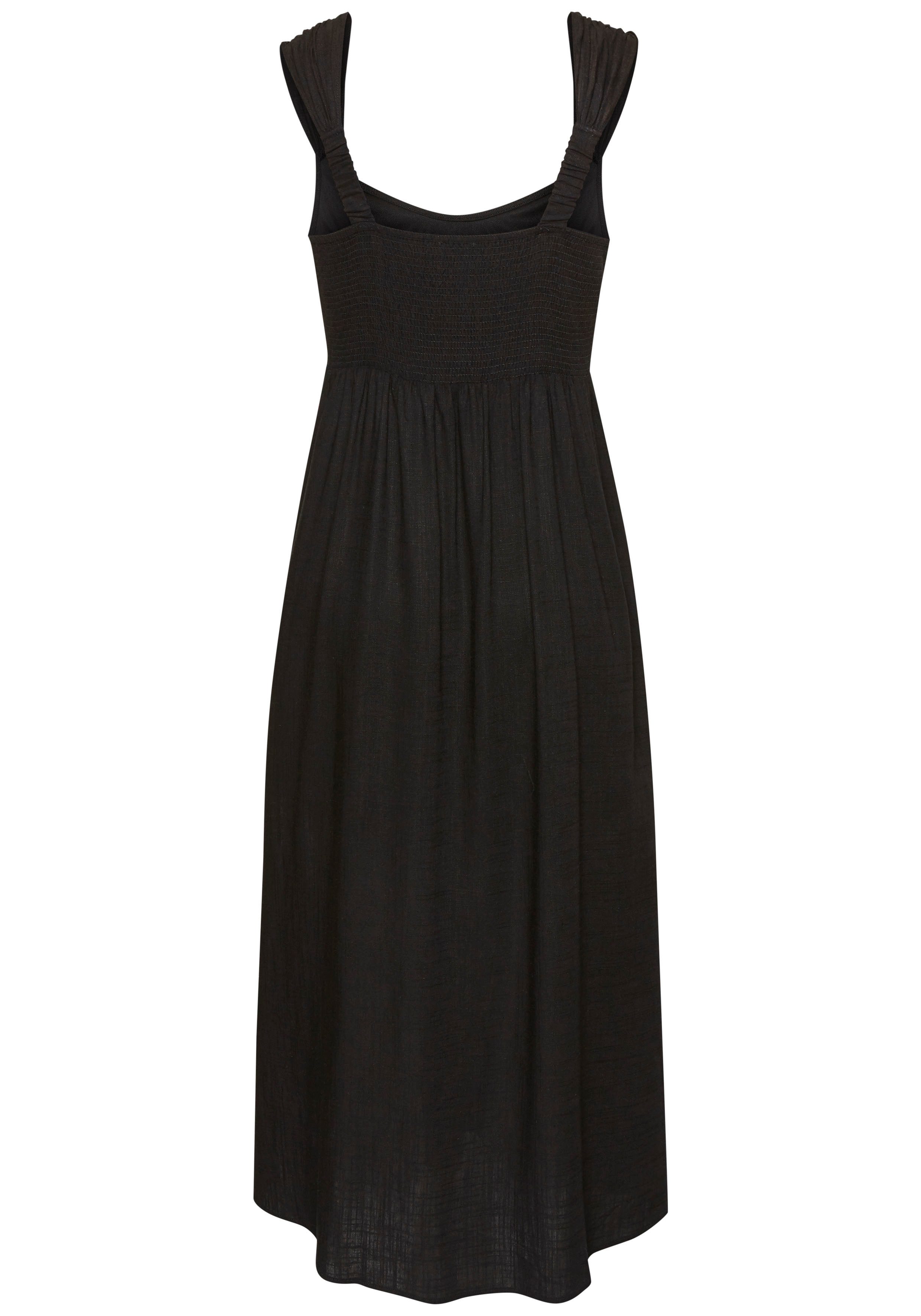 LASCANA Maxikleid mit breiten Trägern aus Webware in Leinenoptik, sommerlich