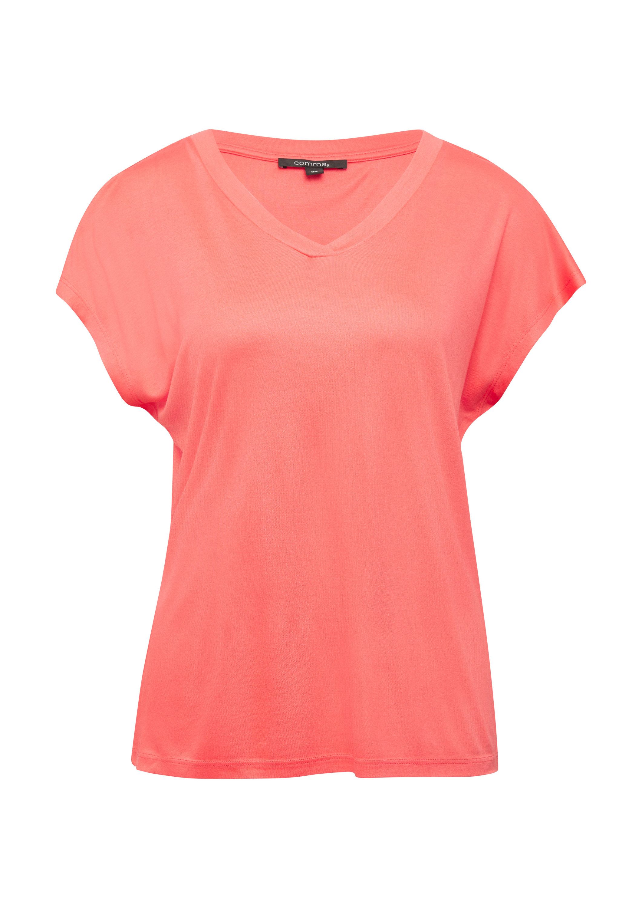 comma Kurzarmshirt T-Shirt Kurzarm-Shirt aus Viskose günstig online kaufen