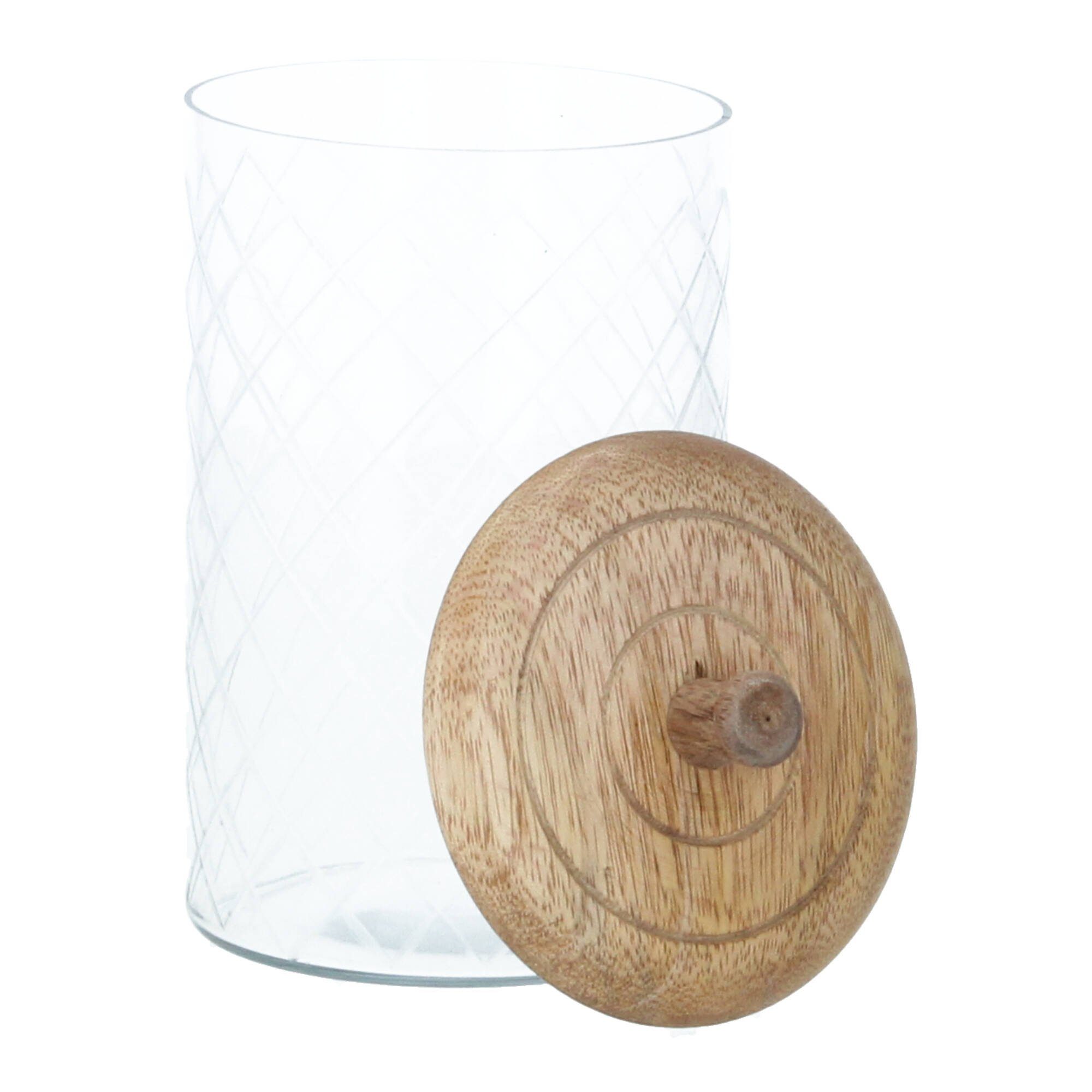 19cm, Antique Chic (1-tlg) Mangoholz mit Glas, Deckel Vorratsdose