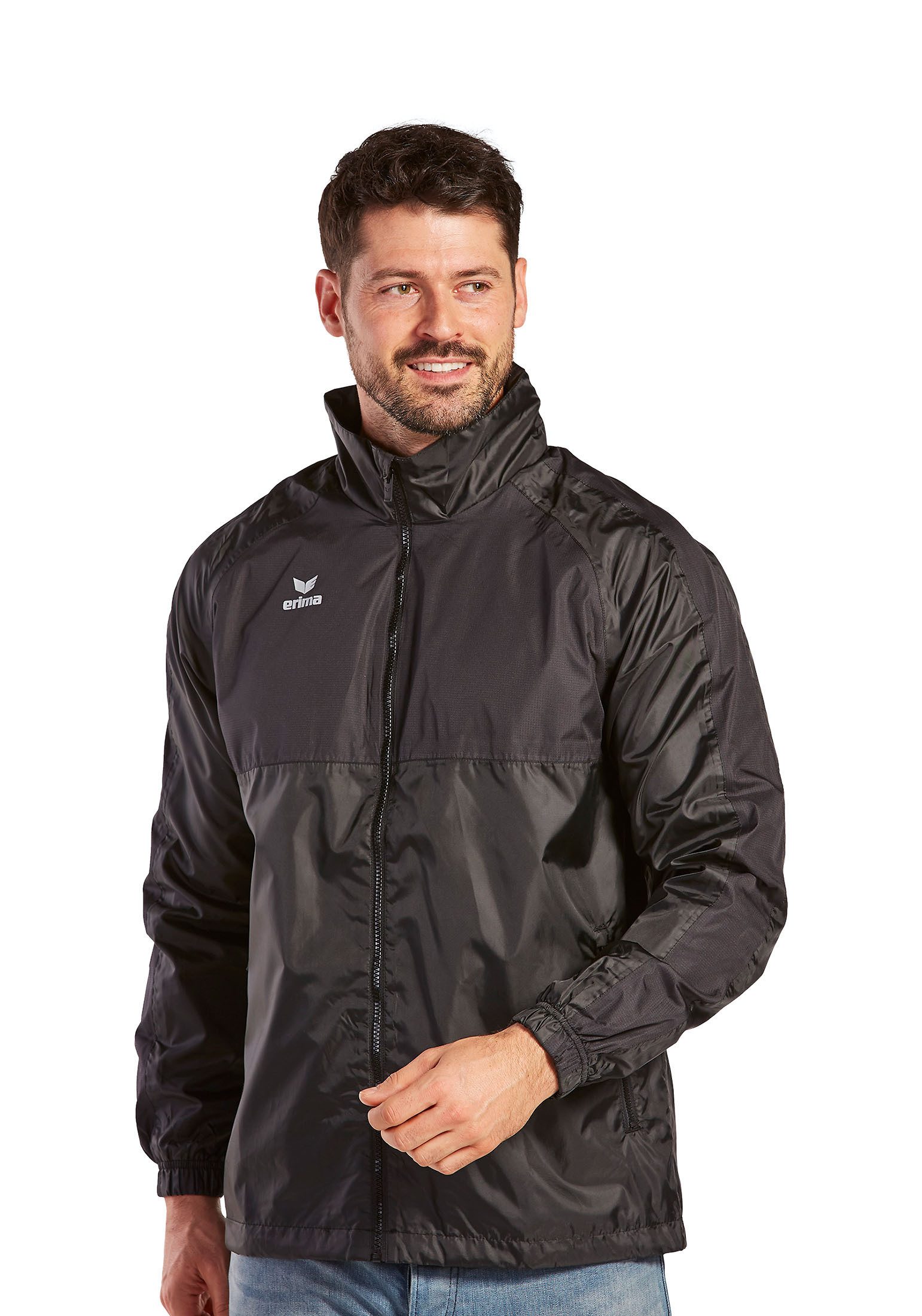 Erima Allwetterjacke Unisex Erwachsene TEAM Allwetterjacke - Hoher Stehkragen mit integrierter Kapuze