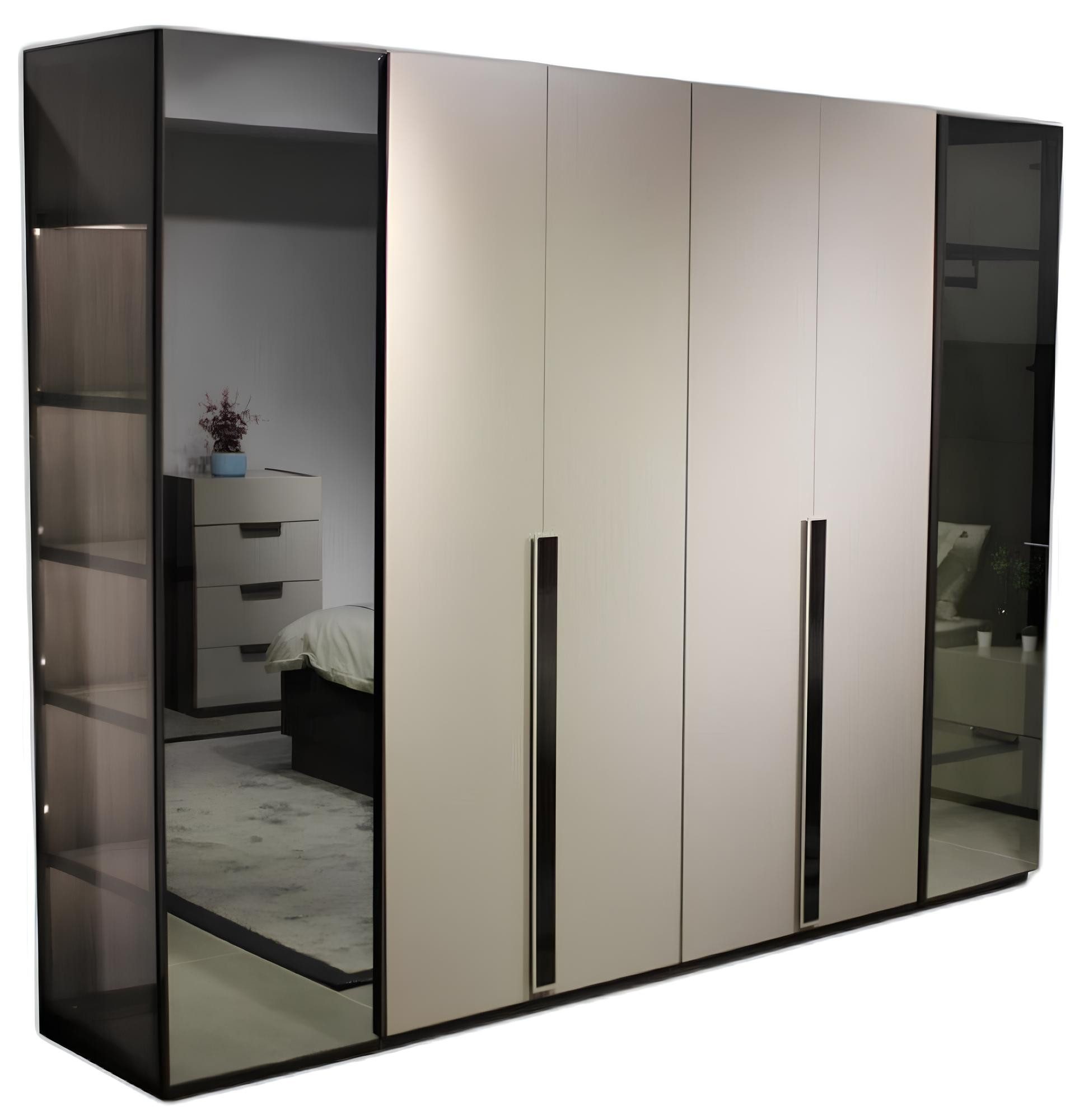 Xlmoebel Kleiderschrank Luxuriöser Designer Kleiderschrank mit Spiegel und edler Ästhetik (1-St., Kleiderschrank) Hergestellt in Europa