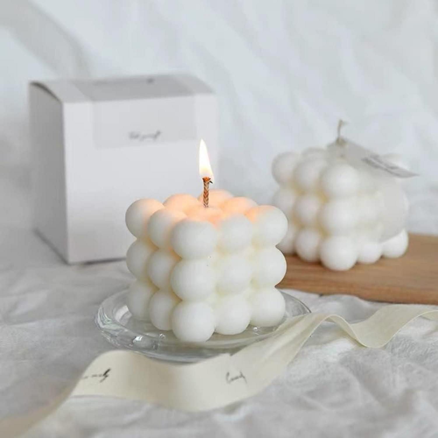 LuxusKollektion Formkerze Bubble Kerze aus Soja Bienenwachs, Handmade, natürlich, Aromatherapie