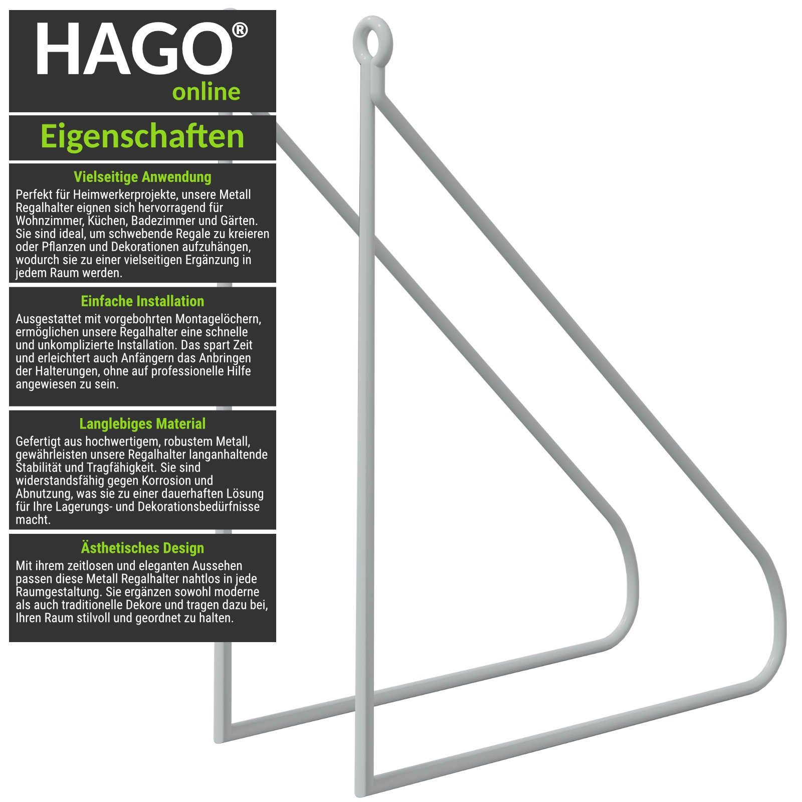 HAGO Wandregalhalter DIY 2er Set Wandregalhalter günstig online kaufen